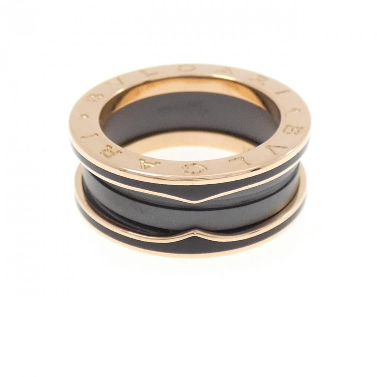 Bvlgari Pink Gold Black Pink Gold (18K) Ceramic Band Ring (Pre-Owned)