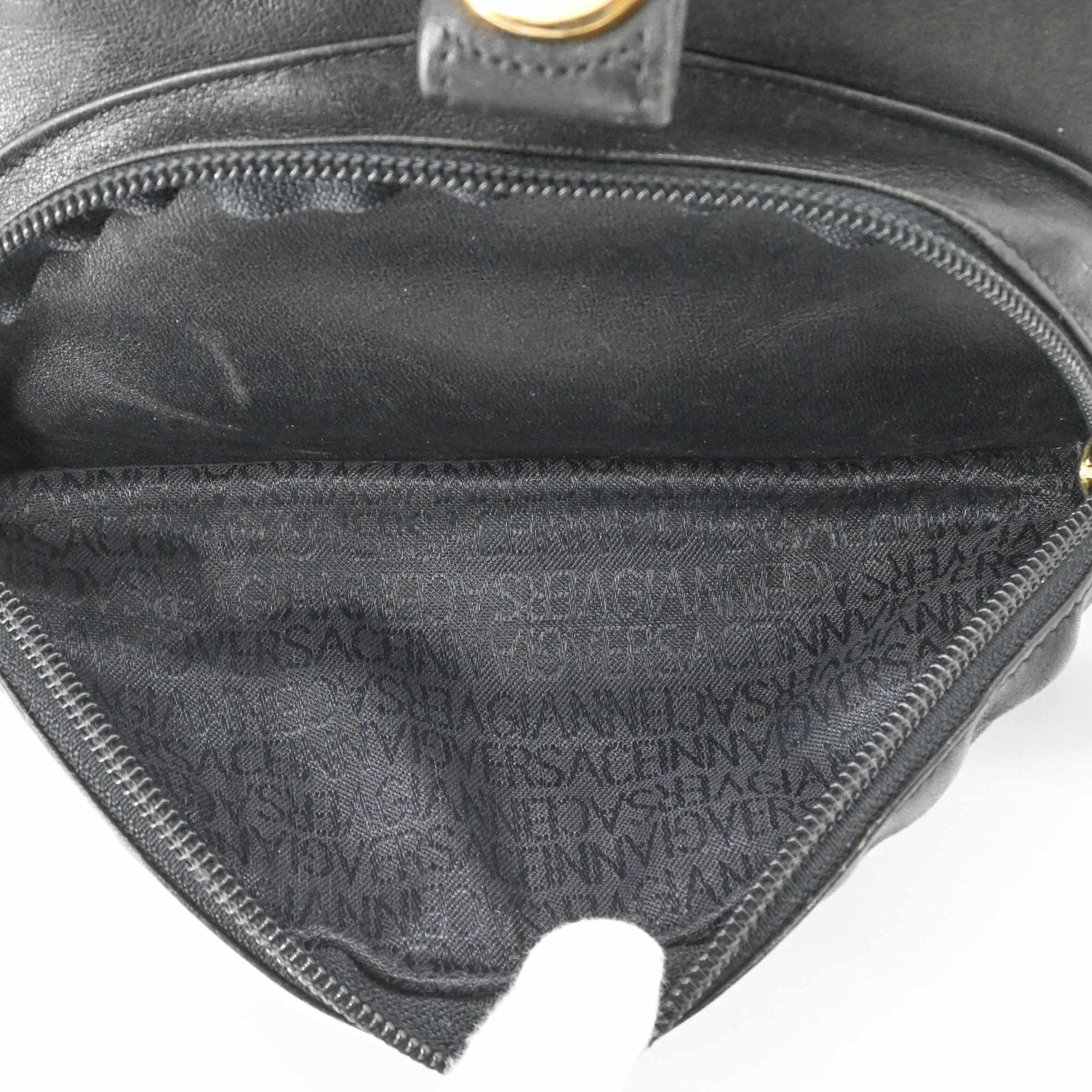 Versace Black Leather Backpack (Pre-Owned)