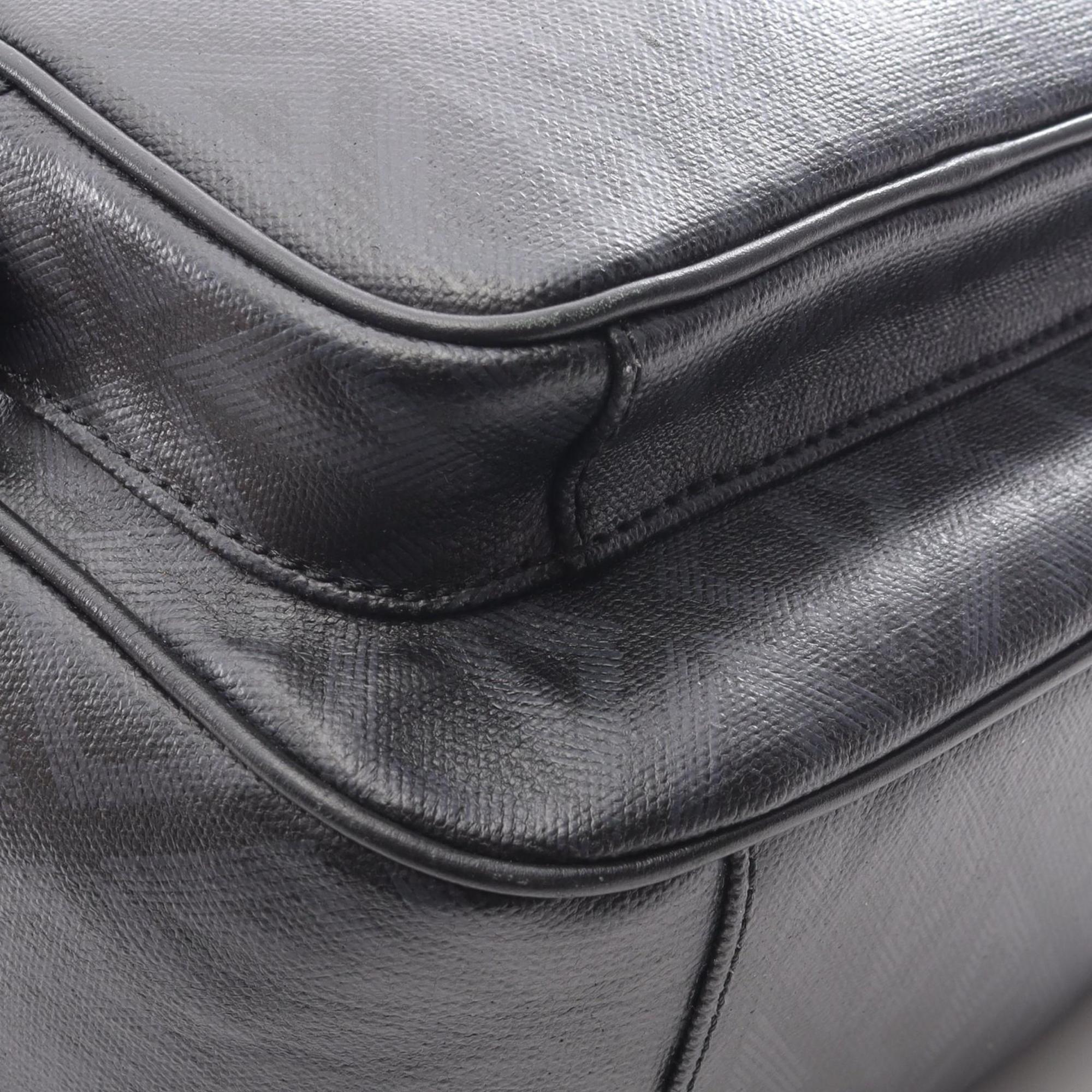 Christian Dior Black Navy Coated Canvas Leather Fanny Pack (Pre-Owned)