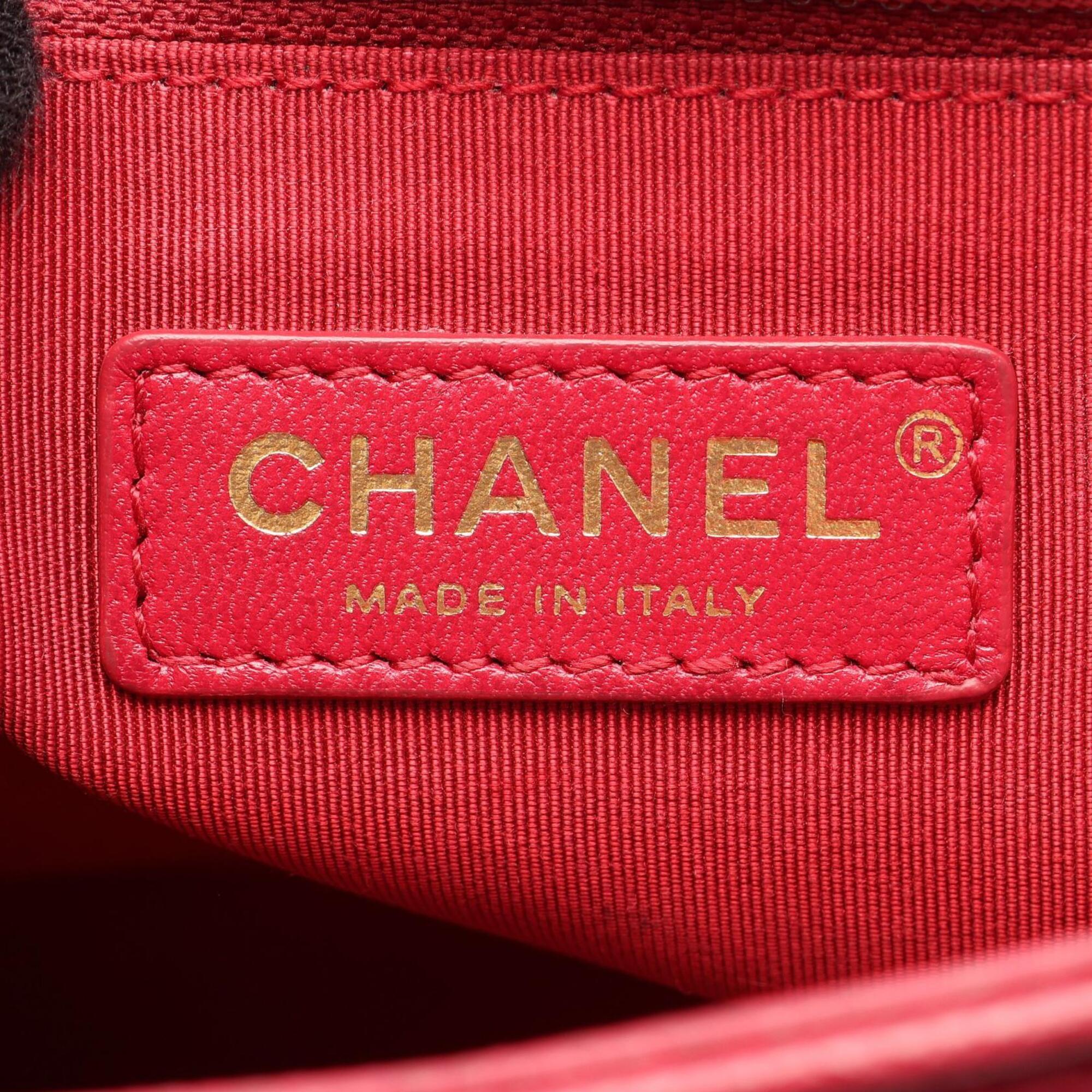 Chanel Red Color Grained Calfskin Handbag Shoulder Bag (Pre-Owned)