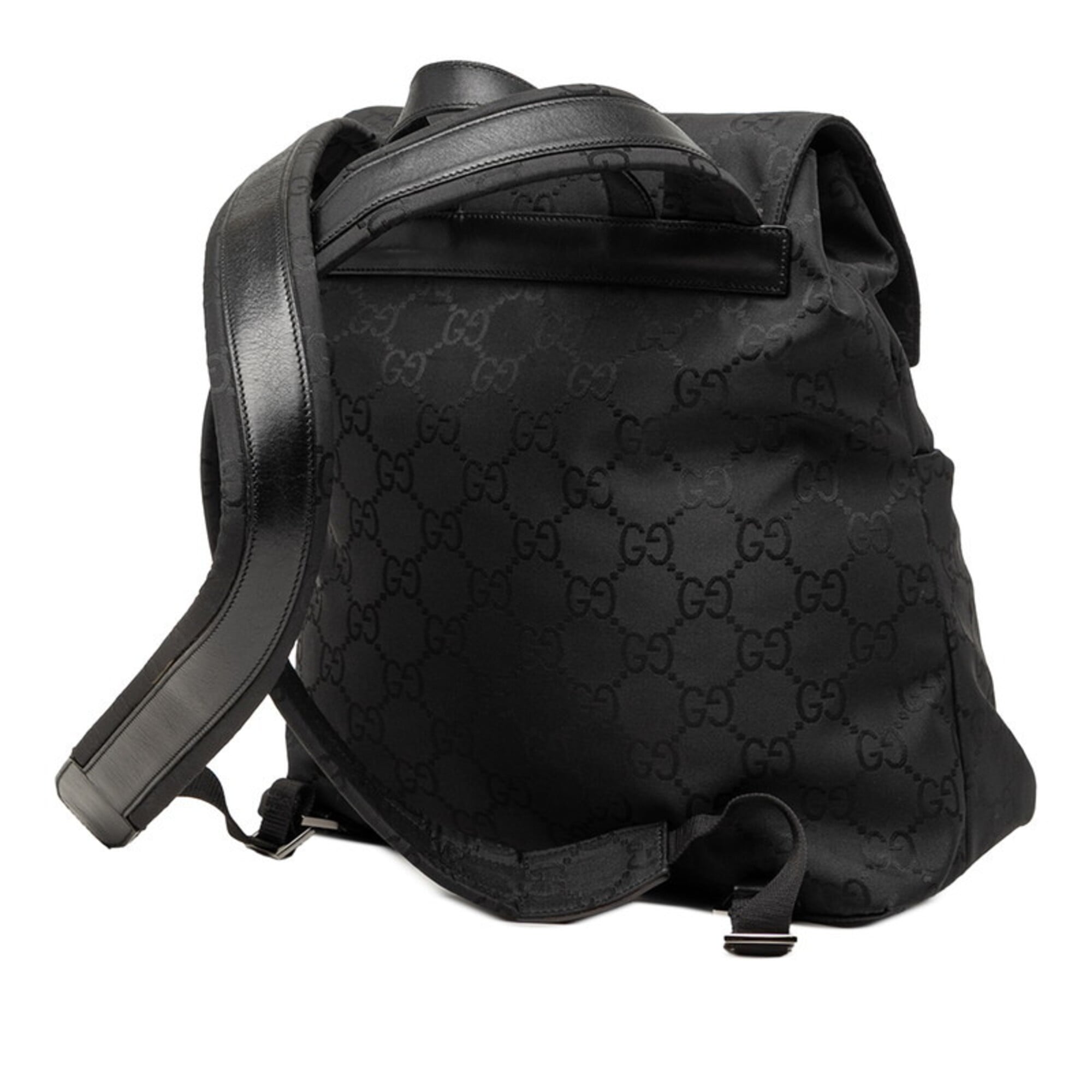 Gucci Black Nylon Leather Backpack (Pre-Owned)