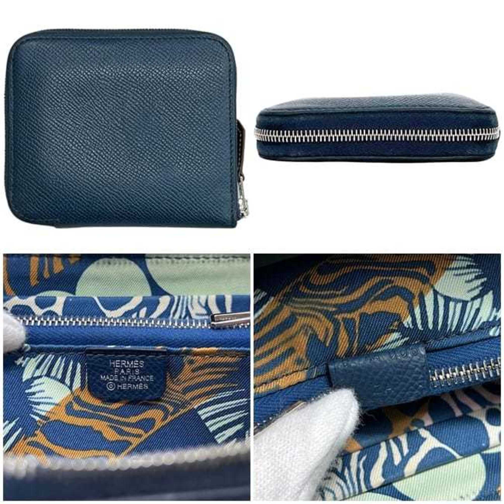 Hermes Navy Togo Leather Coin Purse/Coin Case (Pre-Owned)