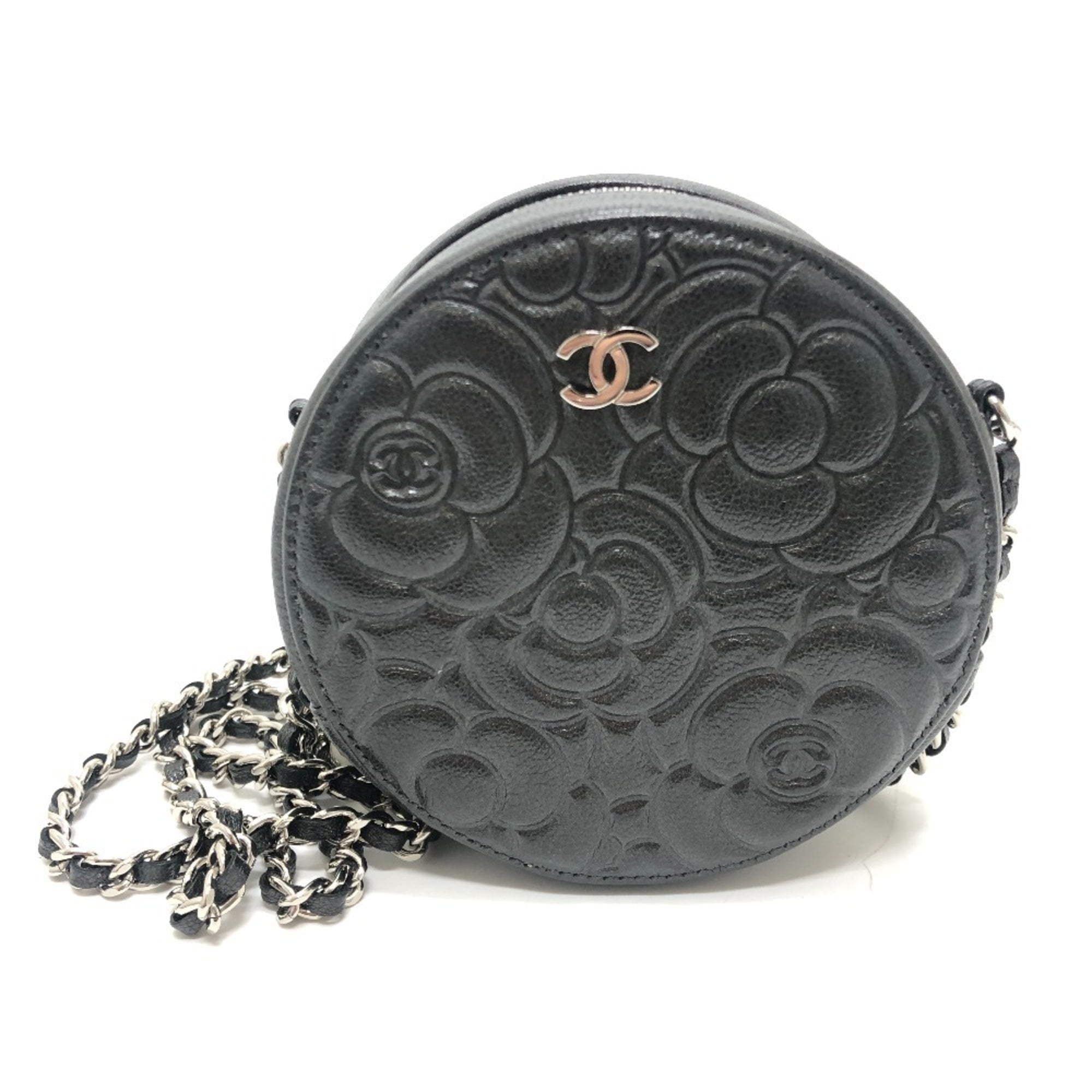 Chanel Gray Leather Shoulder Bag (Pre-Owned)