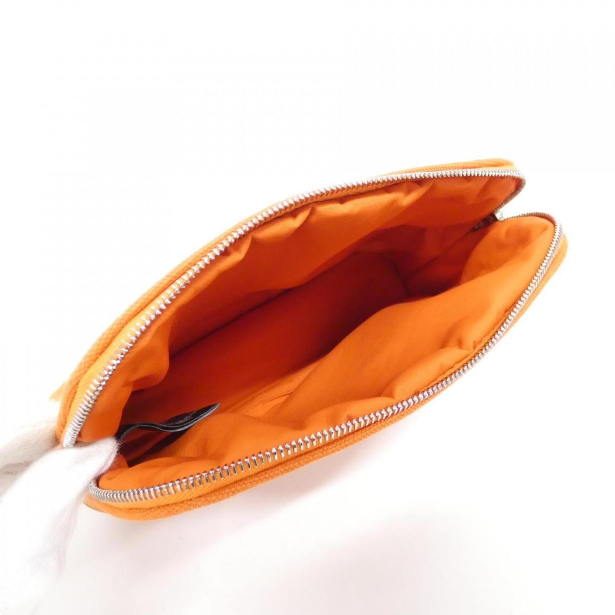 Hermes Orange Canvas Pouch (Pre-Owned)