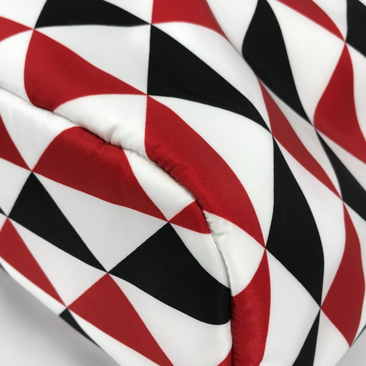 Prada Black Red Color White Nylon Backpack (Pre-Owned)