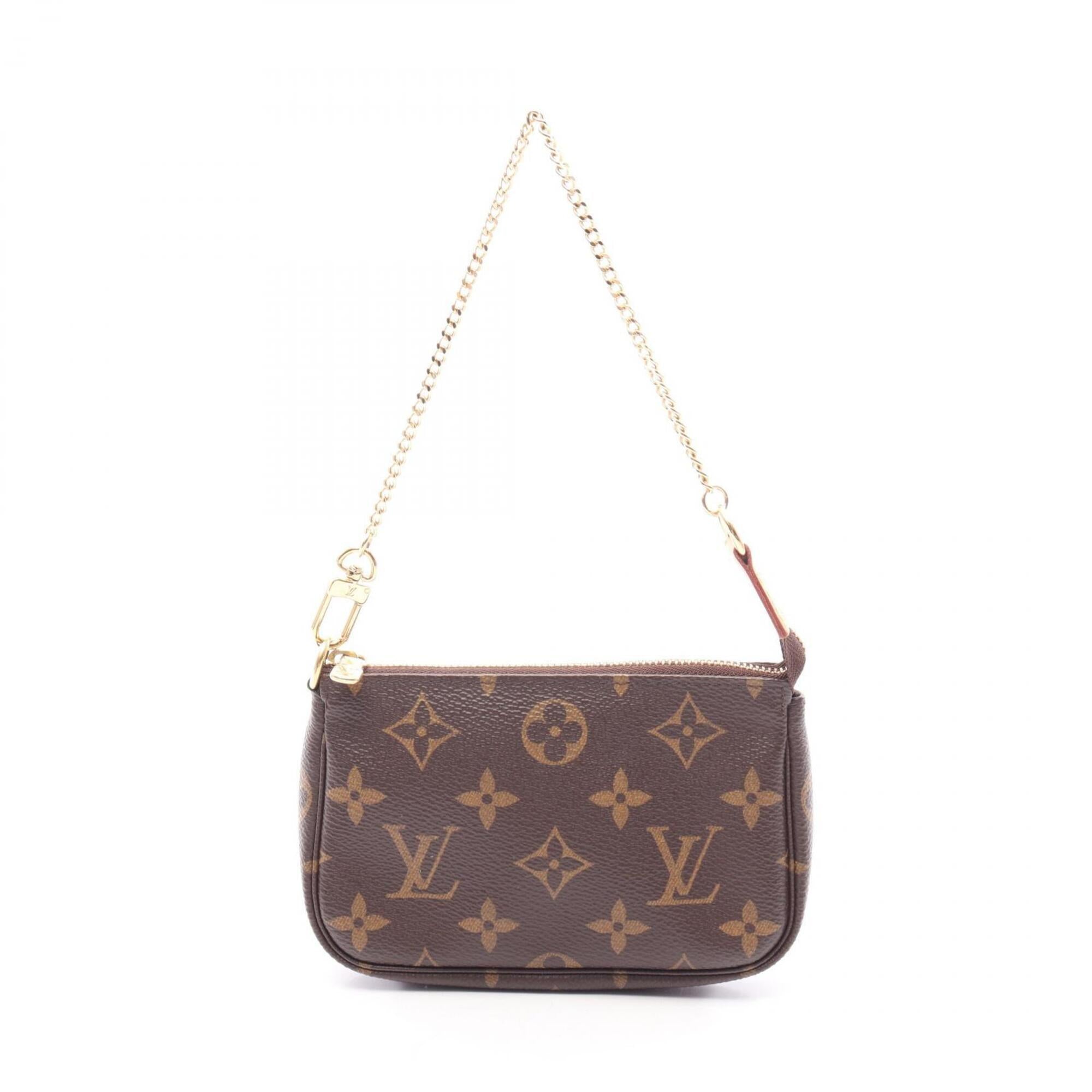 Louis Vuitton Brown Coated Canvas Leather Handbag Pochette (Pre-Owned)