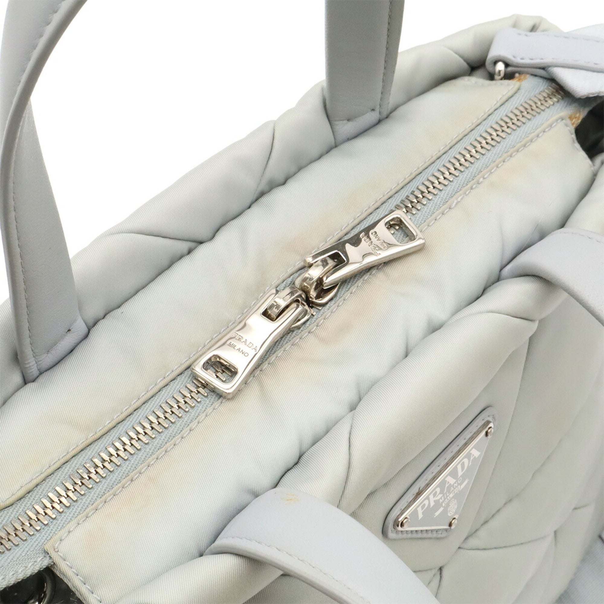 Prada Blue Nylon Handbag Pouch Shoulder Bag Tote Bag (Pre-Owned)