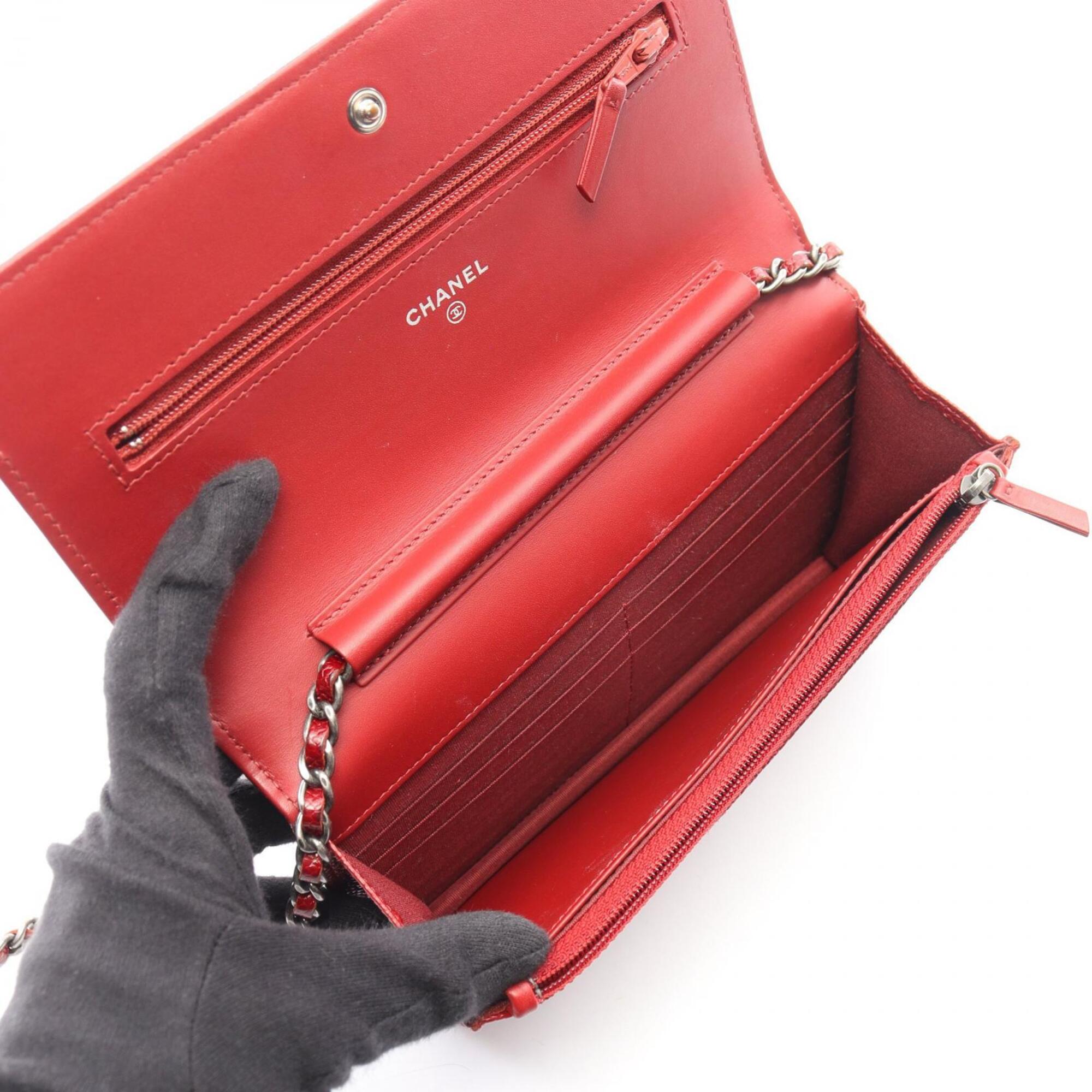Chanel Red Color Grained Calfskin Handbag Shoulder Bag (Pre-Owned)
