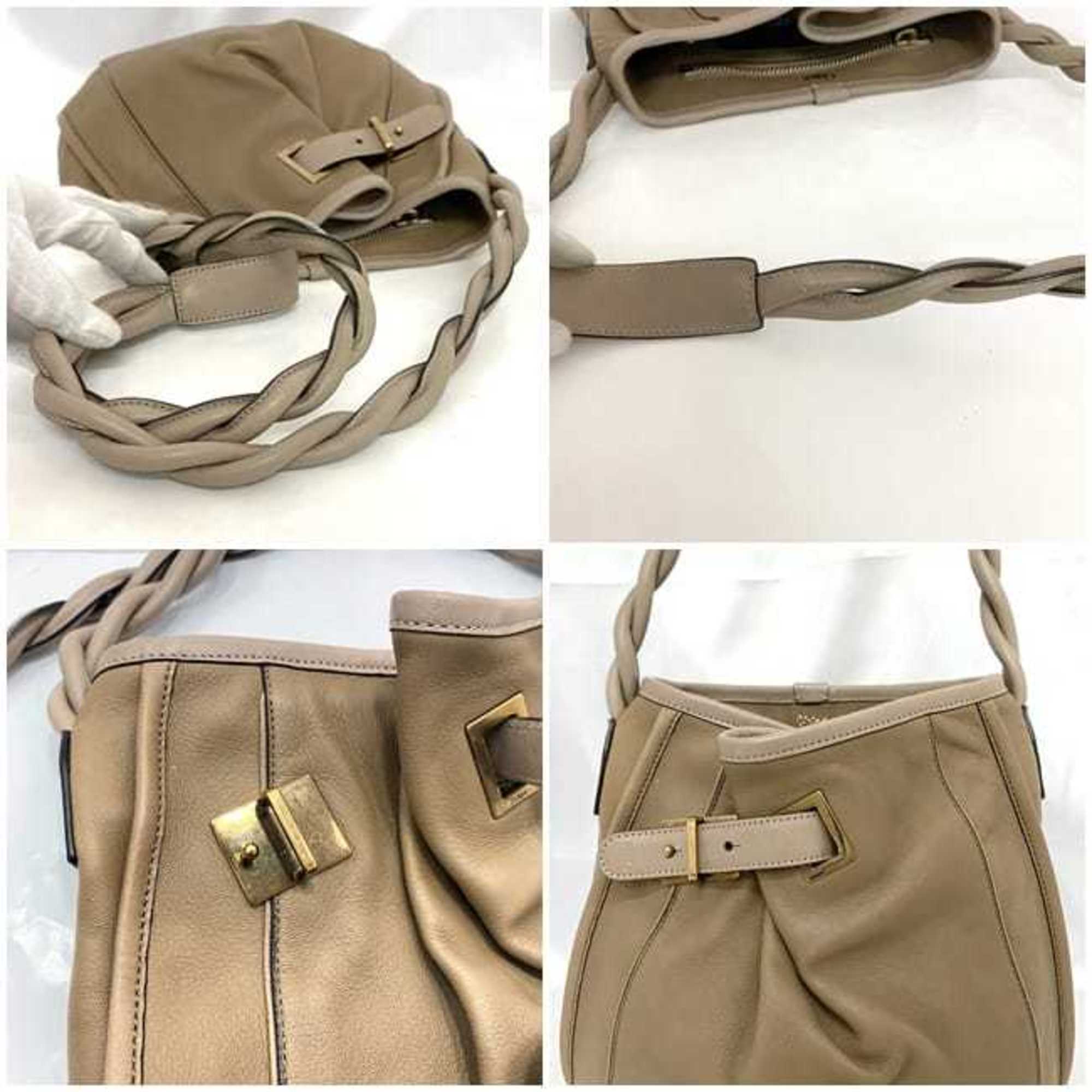 Chloé Beige Brown Leather Shoulder Bag (Pre-Owned)