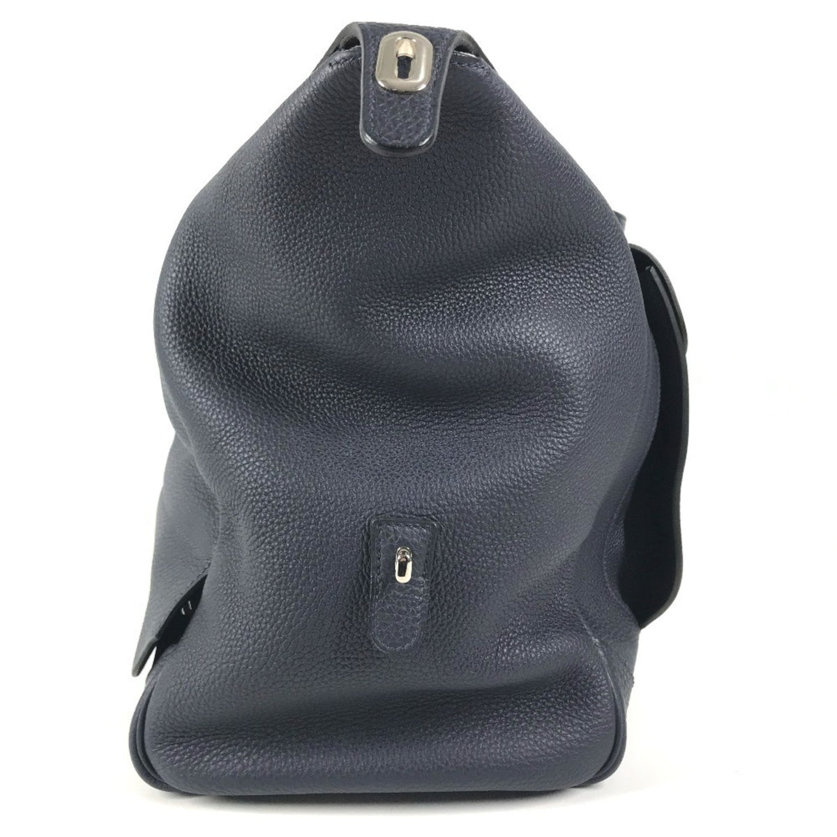Hermes Navy Togo Leather Boston Bag Handbag Shoulder Bag (Pre-Owned)
