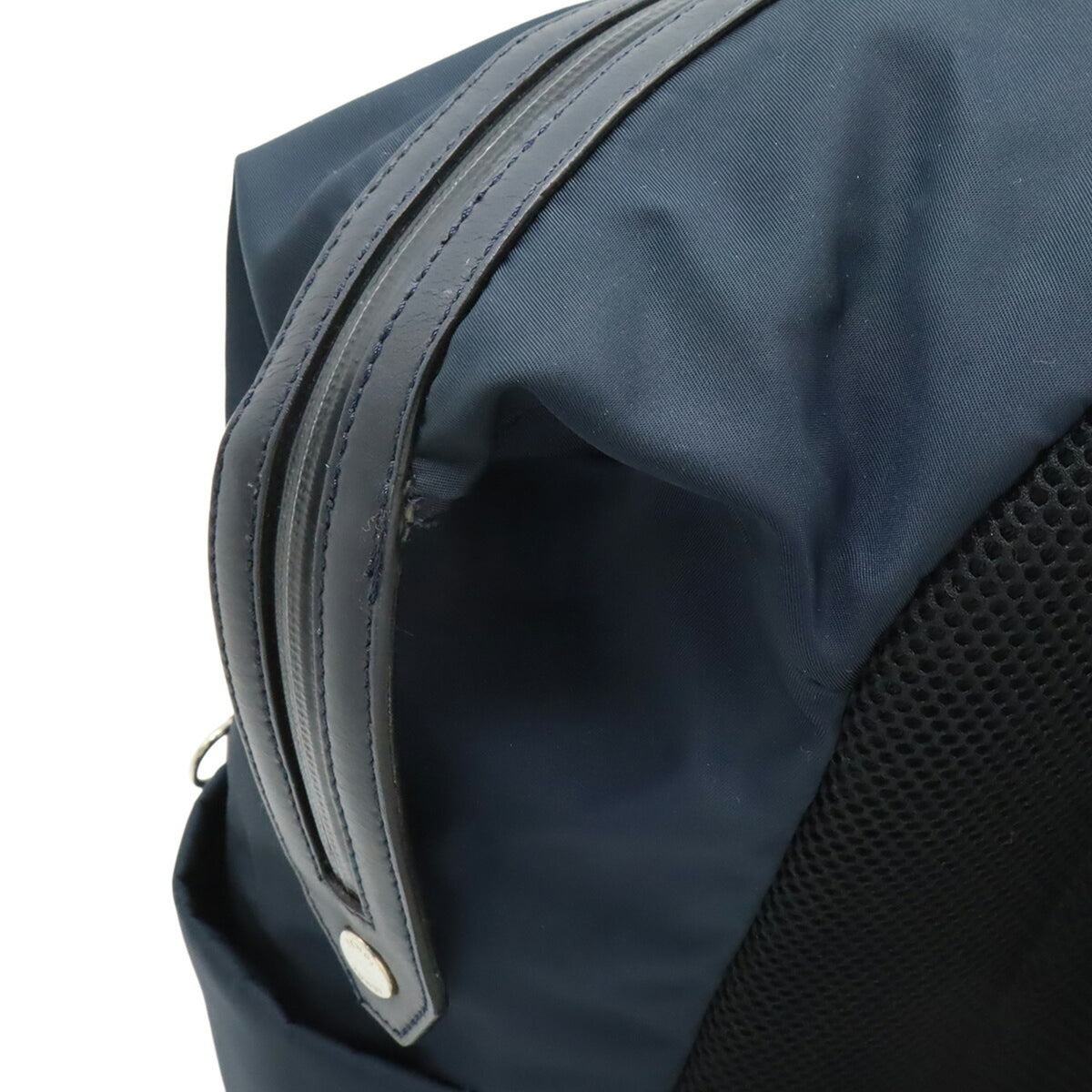 Fendi Blue Navy Pink Nylon Leather Backpack (Pre-Owned)