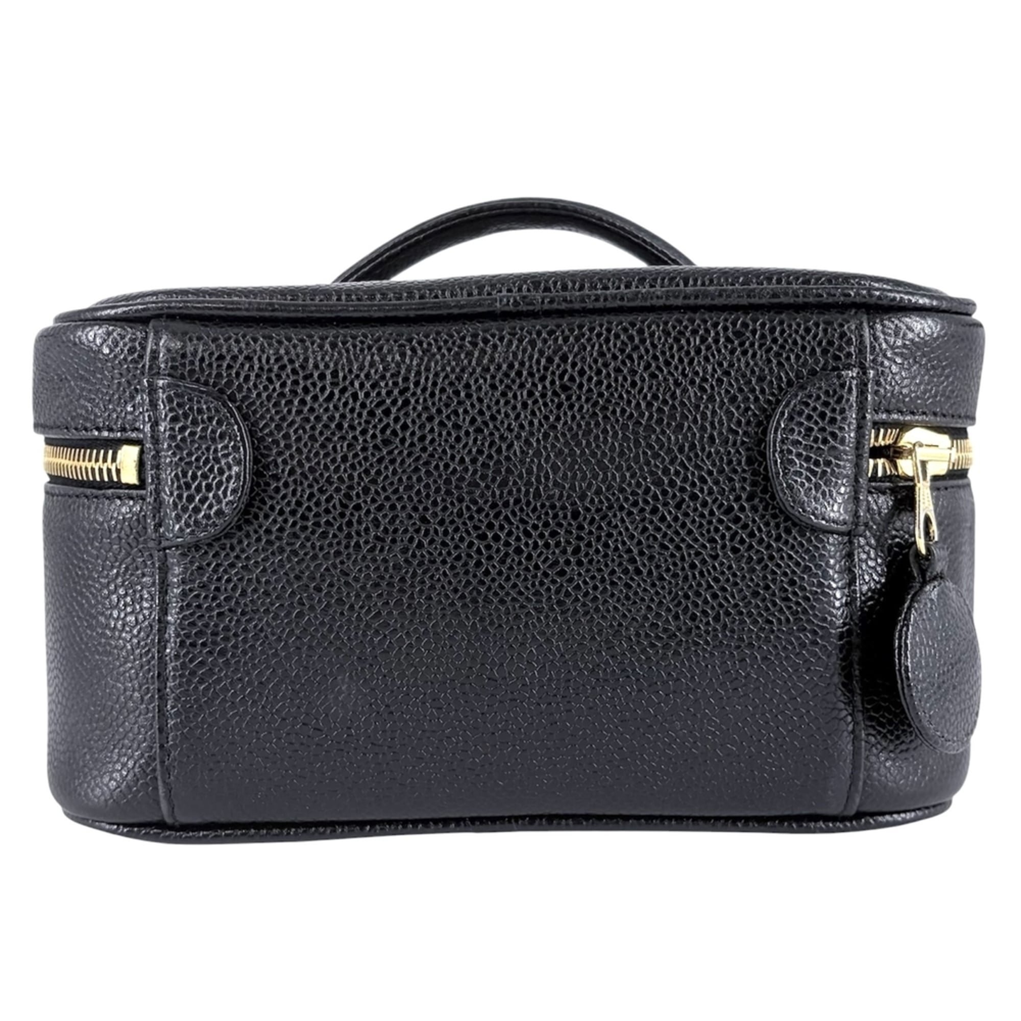 Chanel Black Grained Calfskin Pouch Vanity Bag (Pre-Owned)