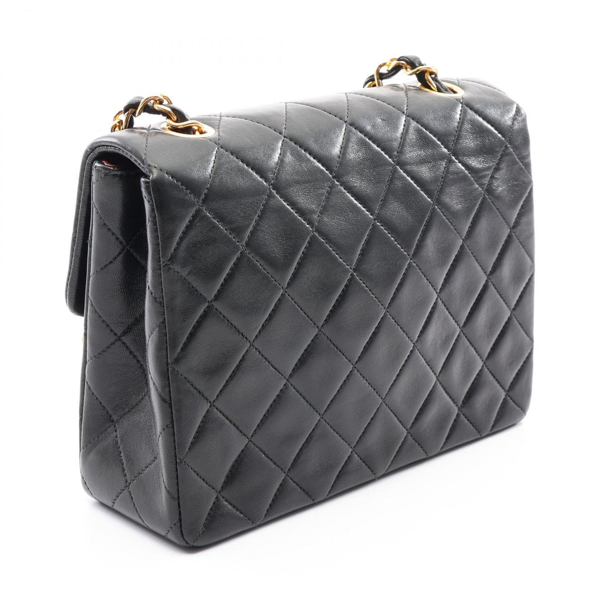 Chanel Black Leather Handbag Shoulder Bag (Pre-Owned)
