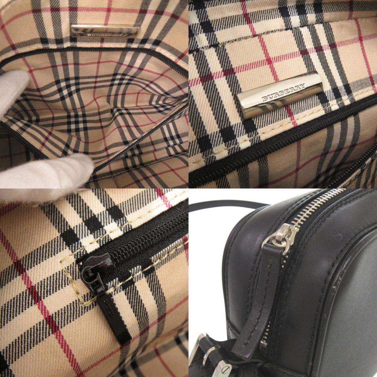 Burberry Black Leather Shoulder Bag (Pre-Owned)