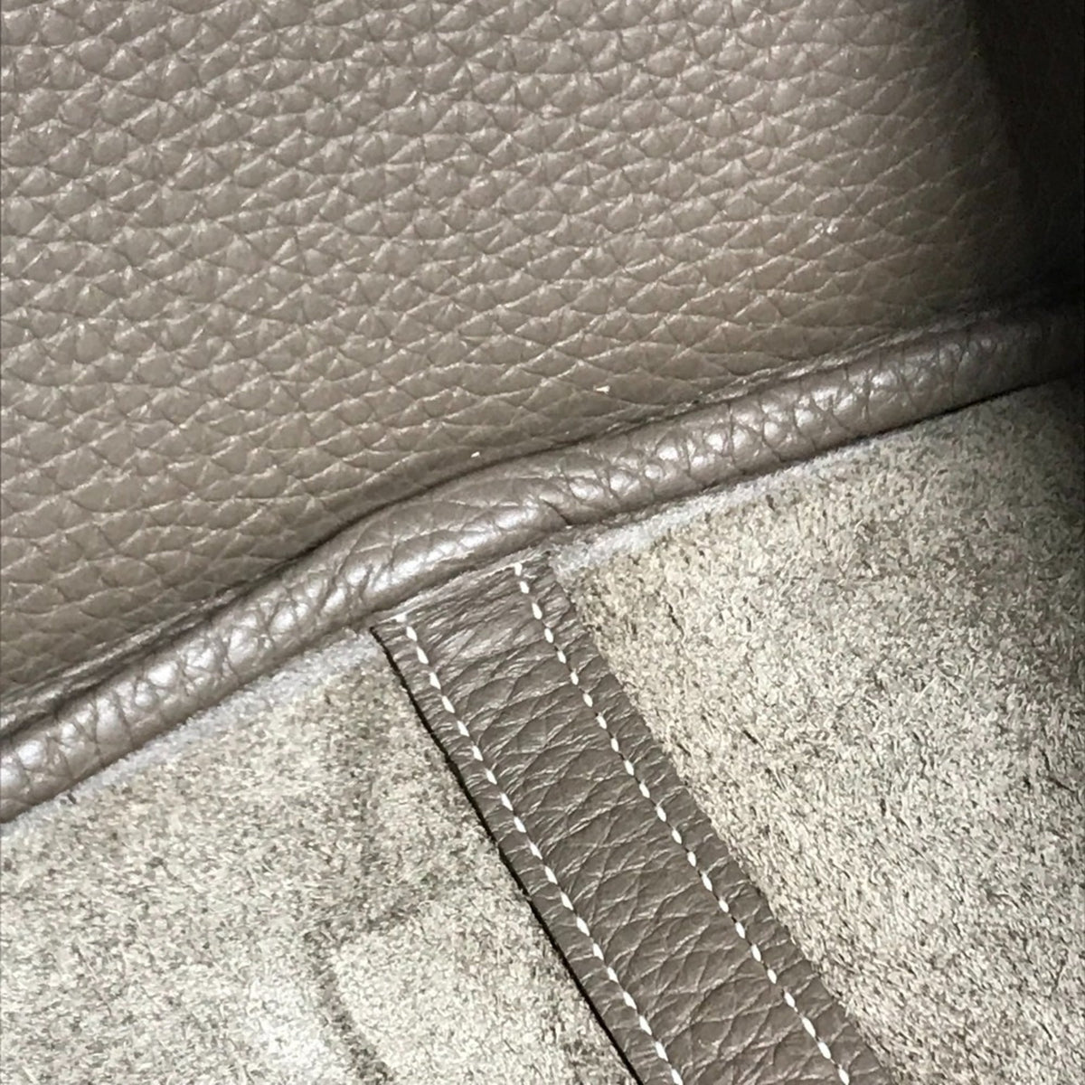 Hermes Gray Taurillon Clemence Leather Handbag (Pre-Owned)