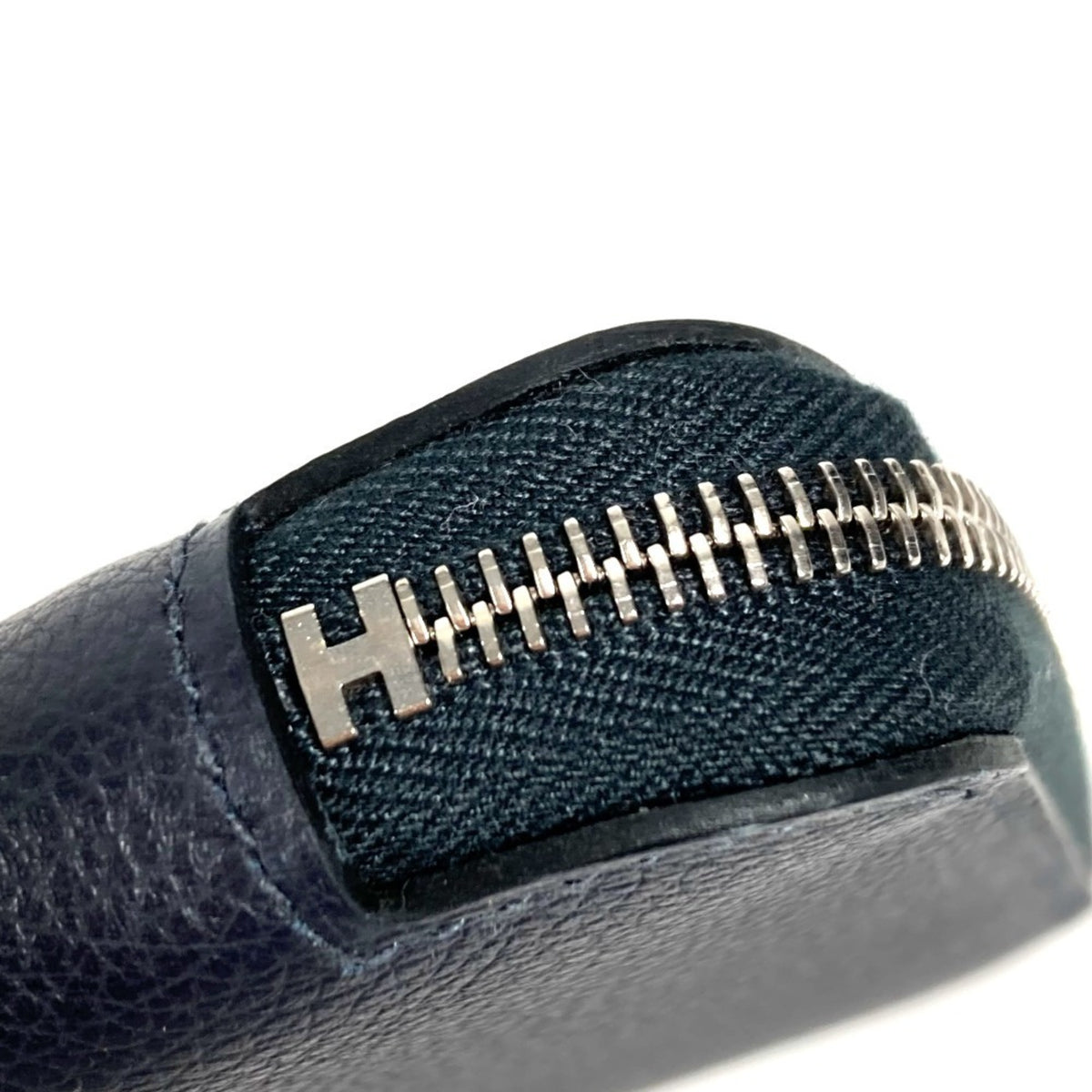 Hermes Navy Leather Coin Purse/Coin Case (Pre-Owned)