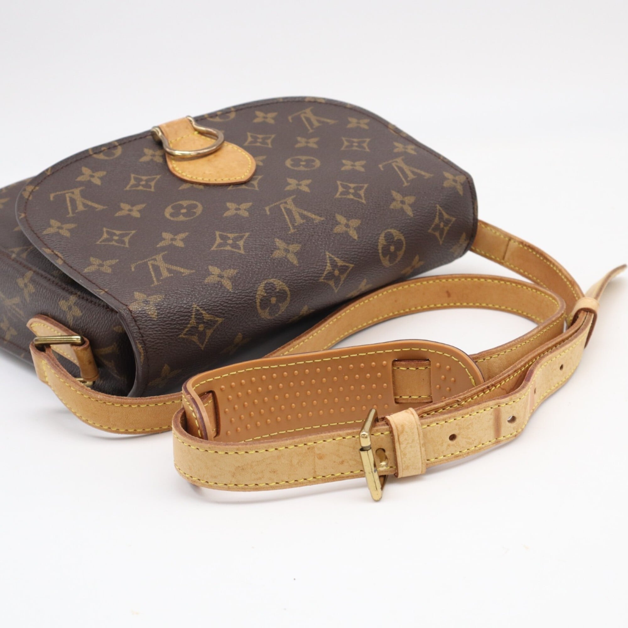 Louis Vuitton Monogram Beige Brown Coated Canvas Leather Shoulder Bag (Pre-Owned)