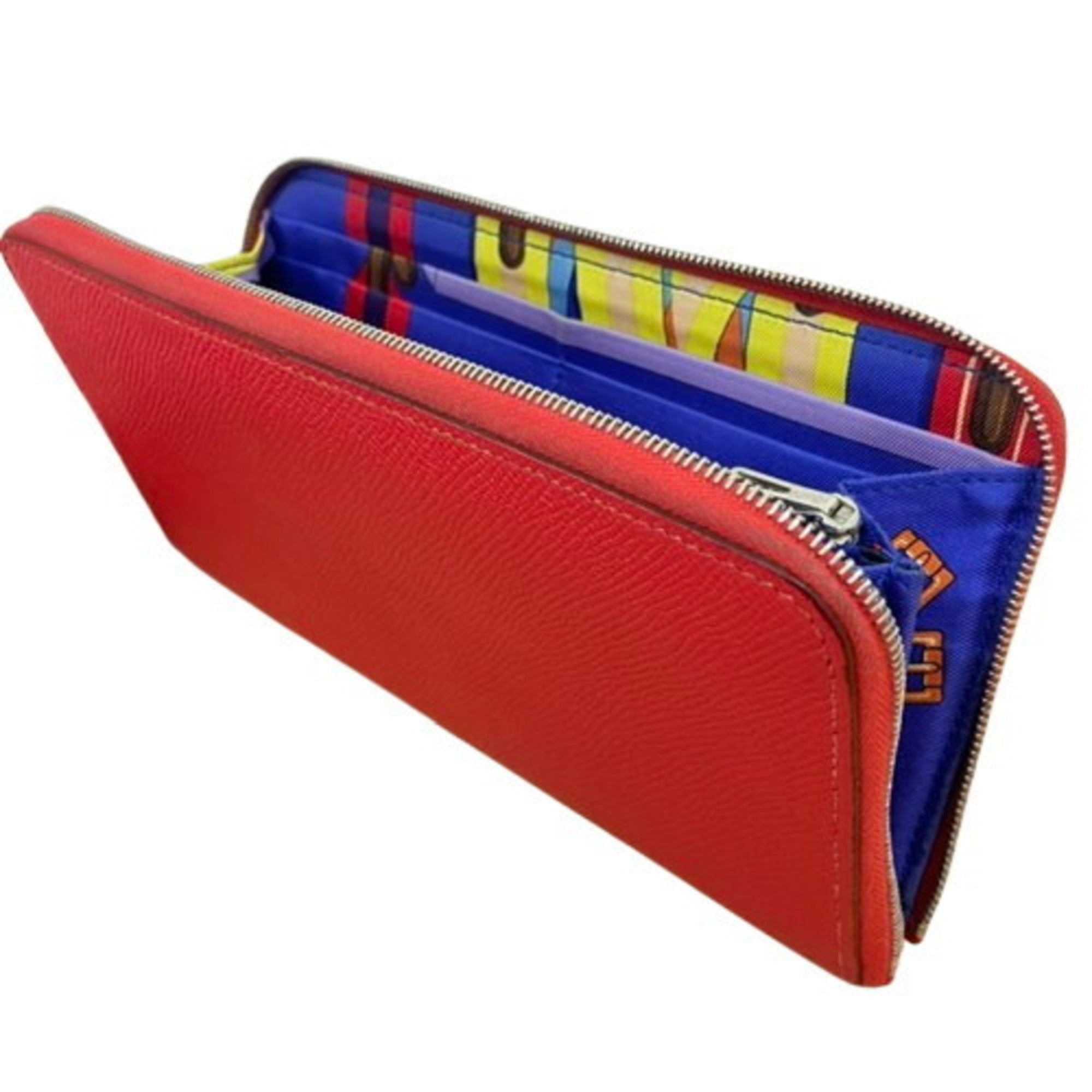 Hermes Red Color Leather Long Wallet (Bi-Fold) (Pre-Owned)
