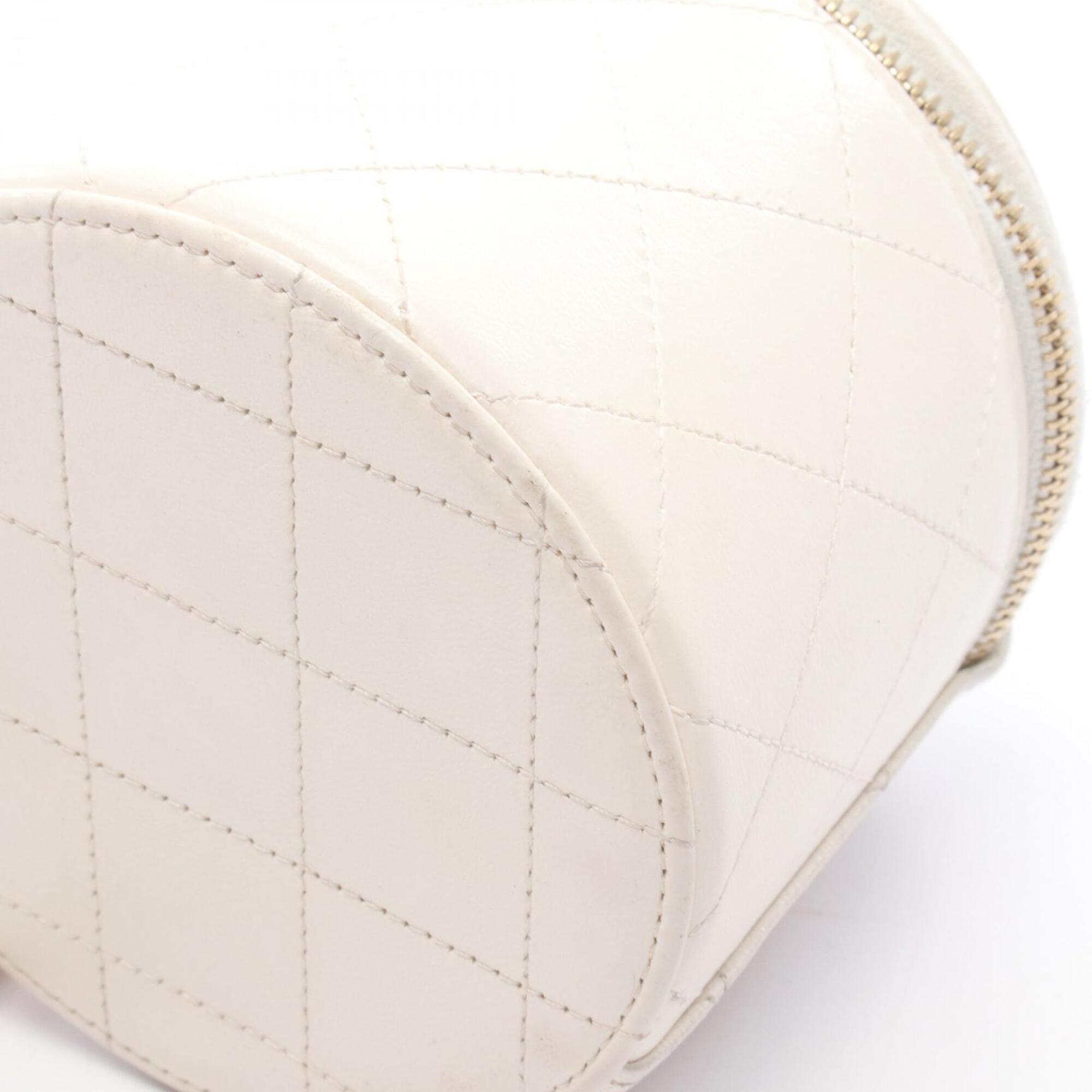 Chanel Black White Leather Handbag Shoulder Bag (Pre-Owned)