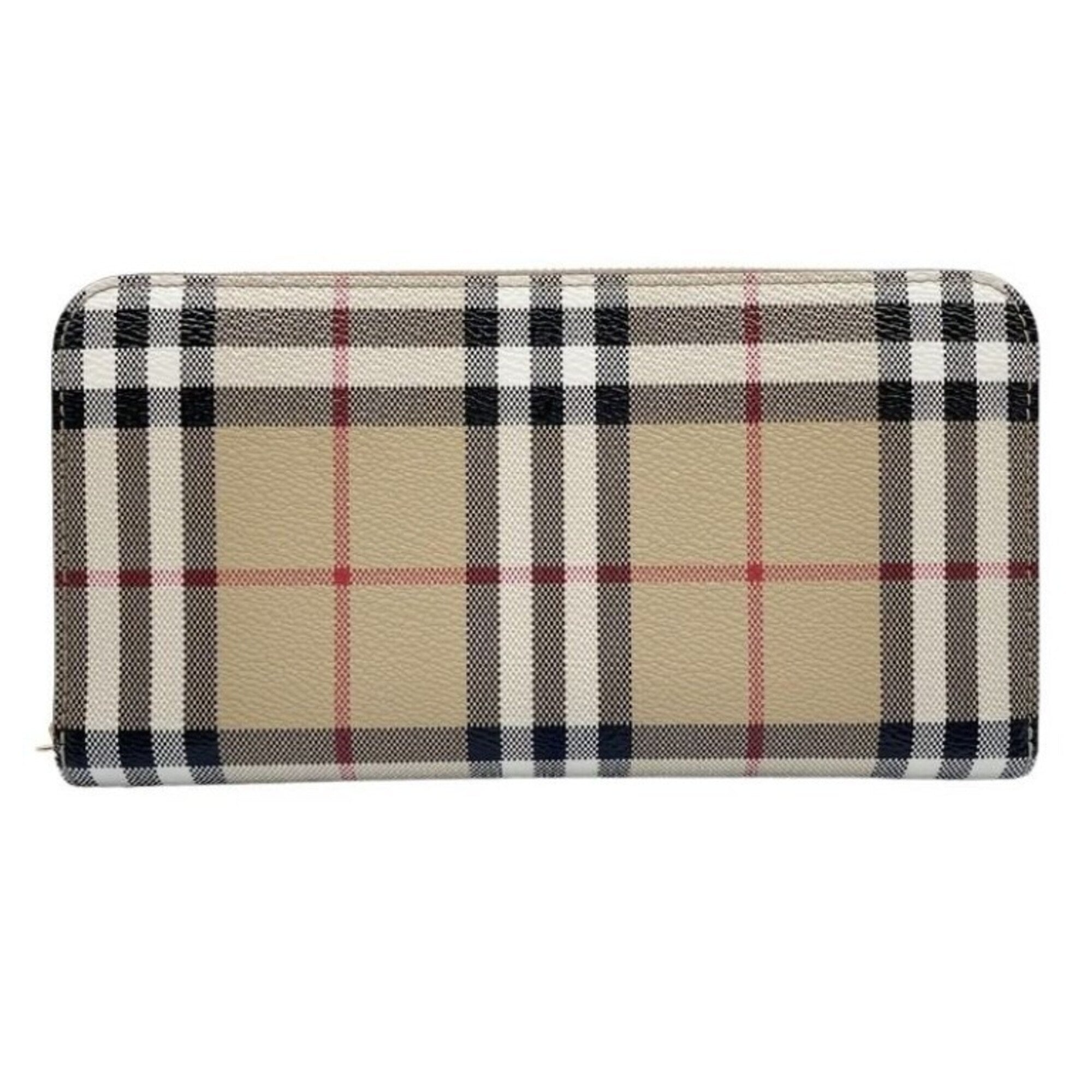 Burberry Beige Brown Pvc Leather Long Wallet (Bi-Fold) (Pre-Owned)