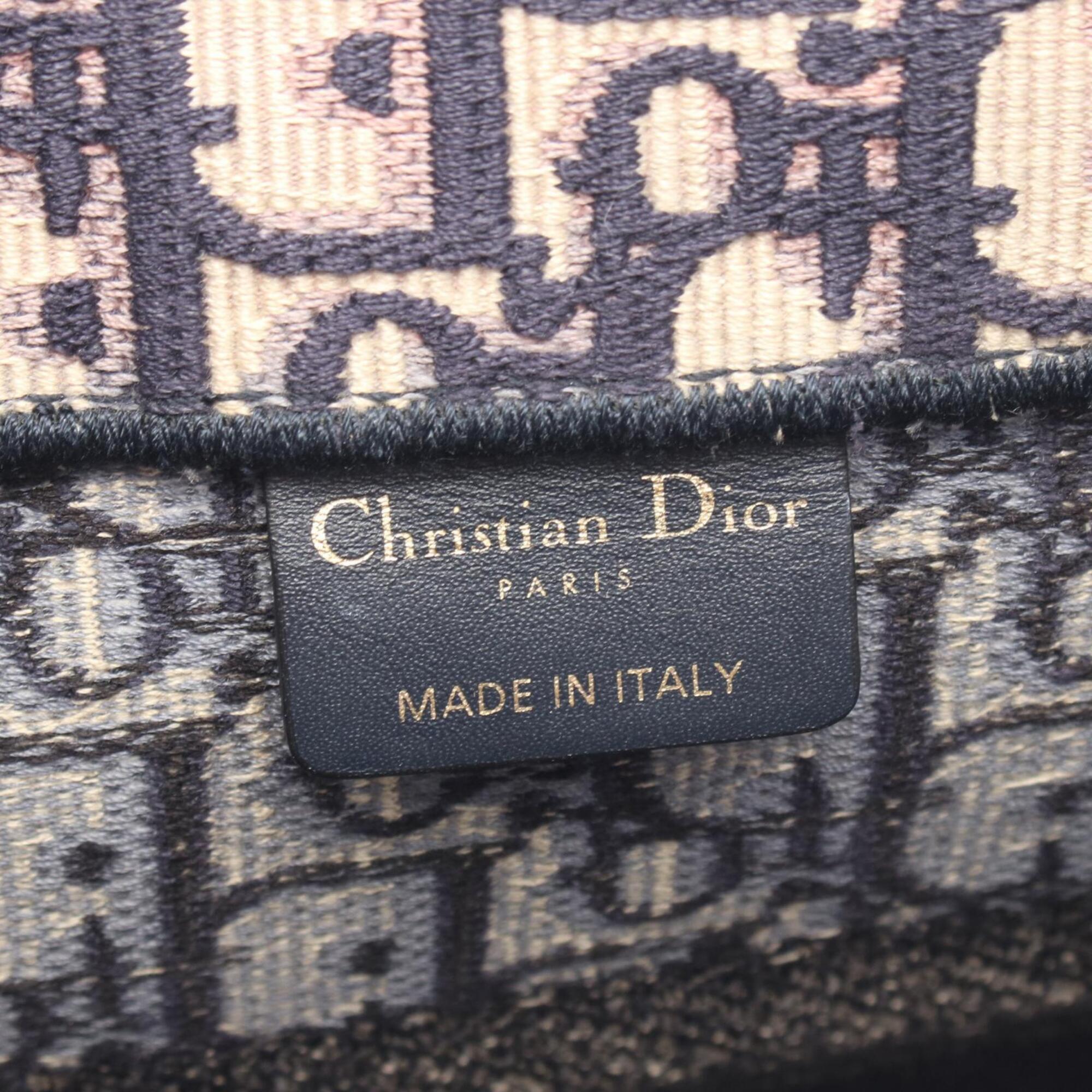 Christian Dior Beige Navy Canvas Handbag Tote Bag (Pre-Owned)