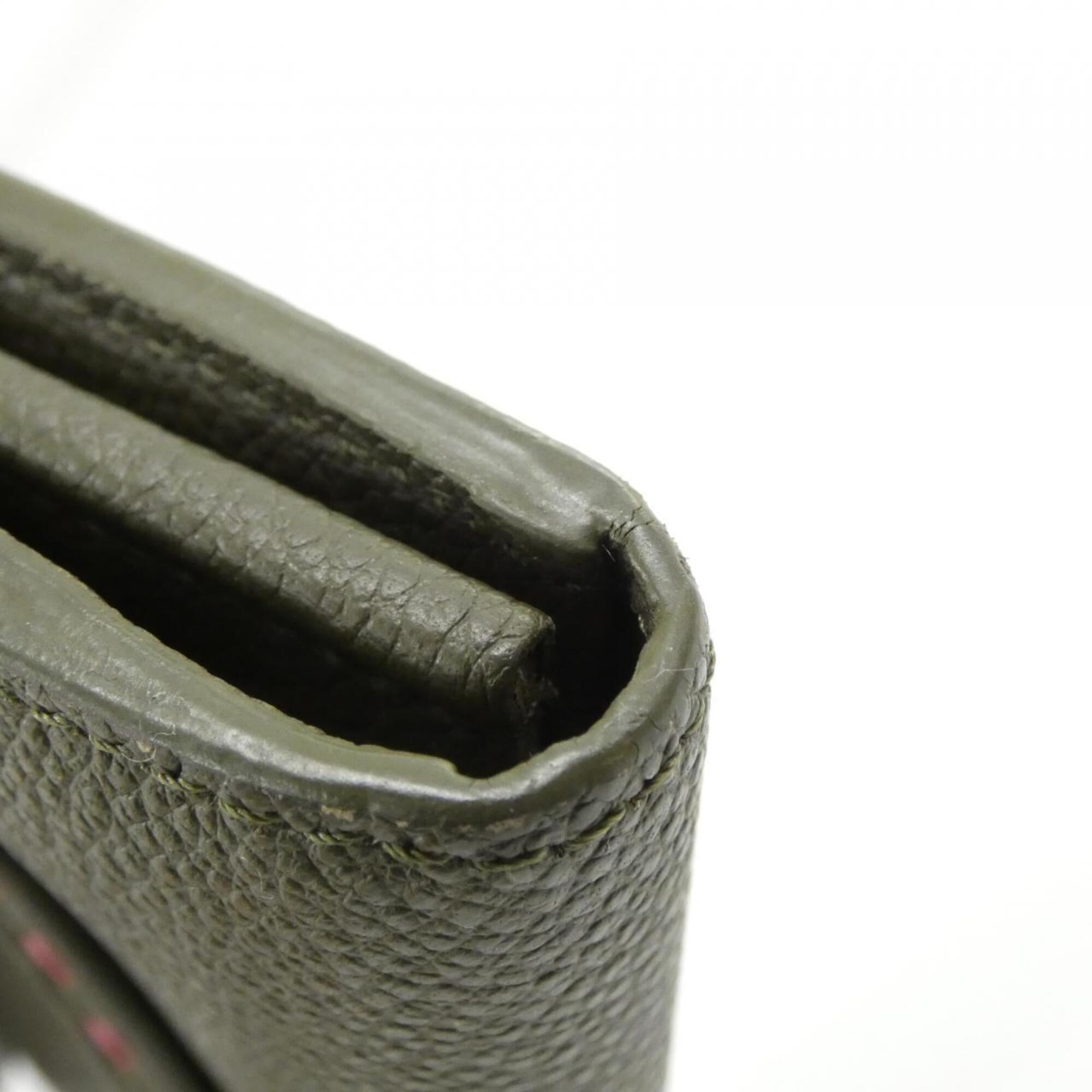Louis Vuitton Green Leather Long Wallet (Bi-Fold) (Pre-Owned)