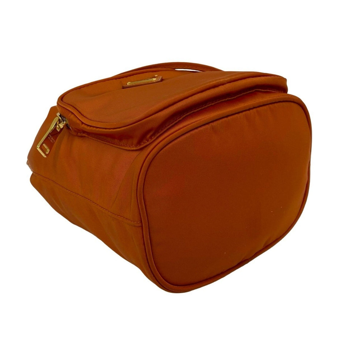 Prada Orange Nylon Leather Handbag Shoulder Bag (Pre-Owned)