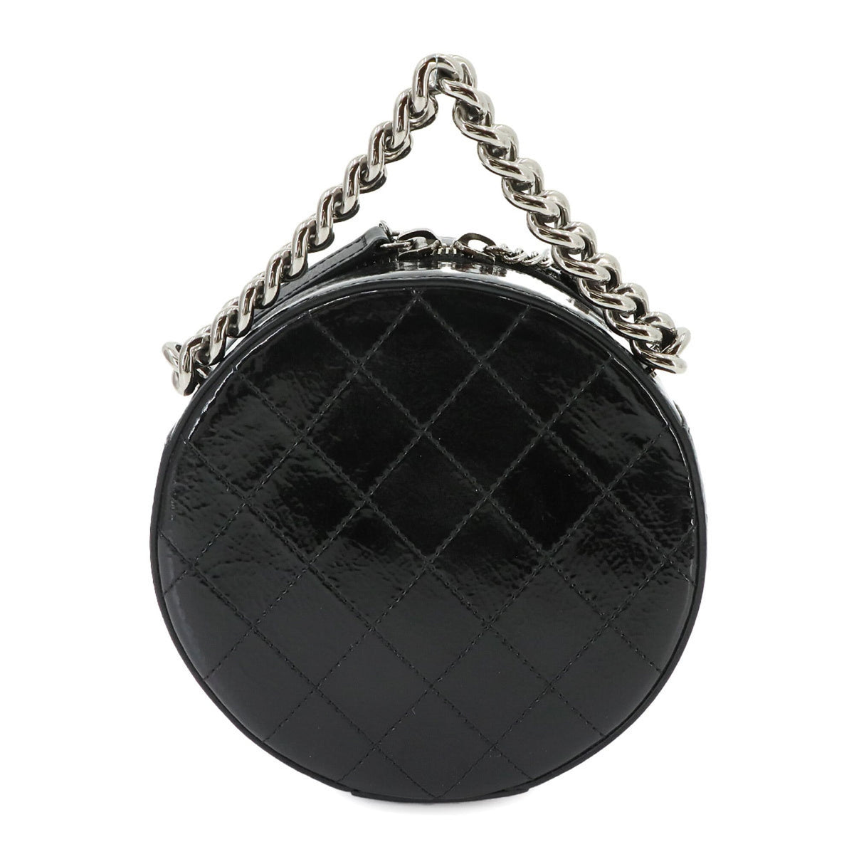 Chanel Black Patent Leather Handbag Shoulder Bag (Pre-Owned)
