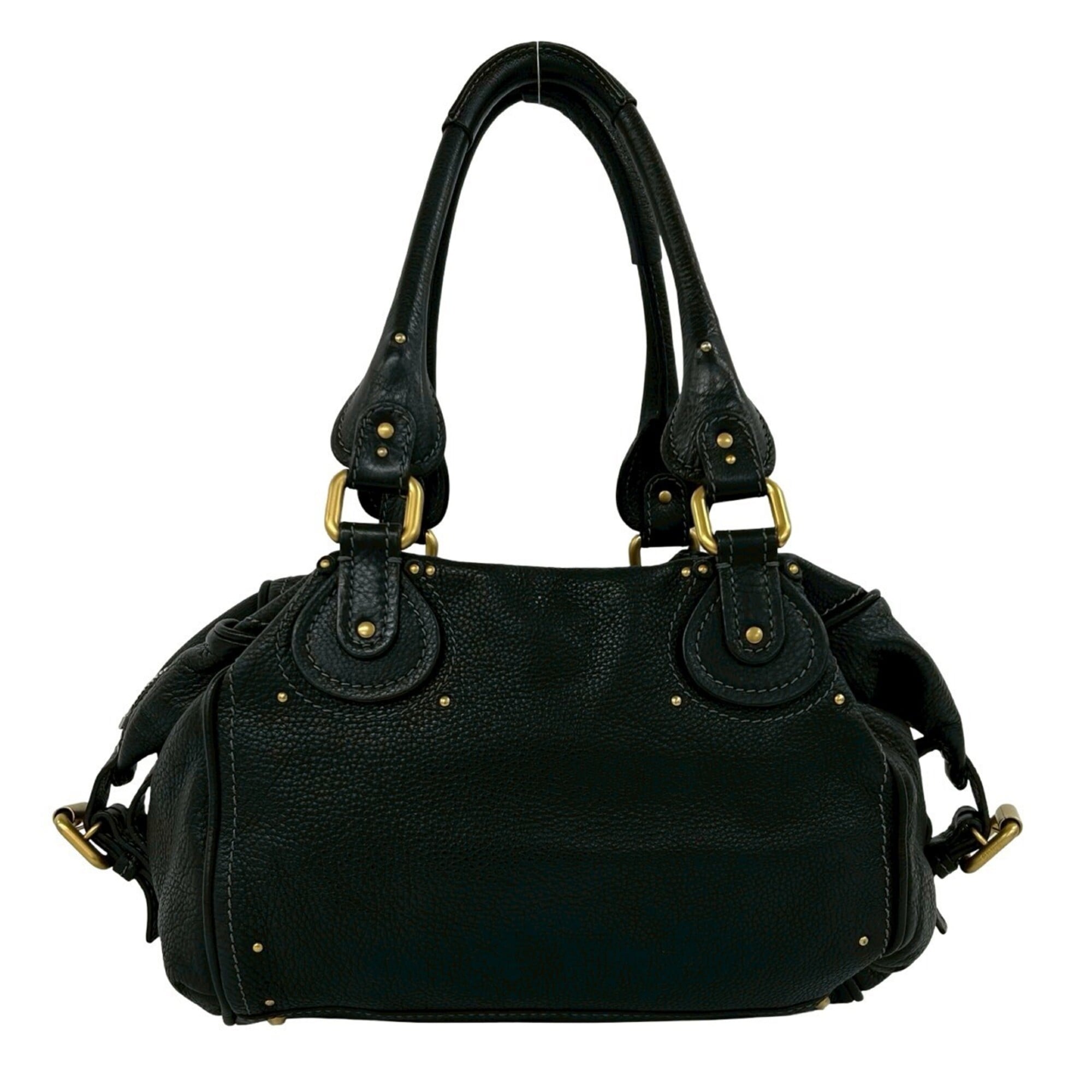 Chloé Black Leather Handbag Tote Bag (Pre-Owned)