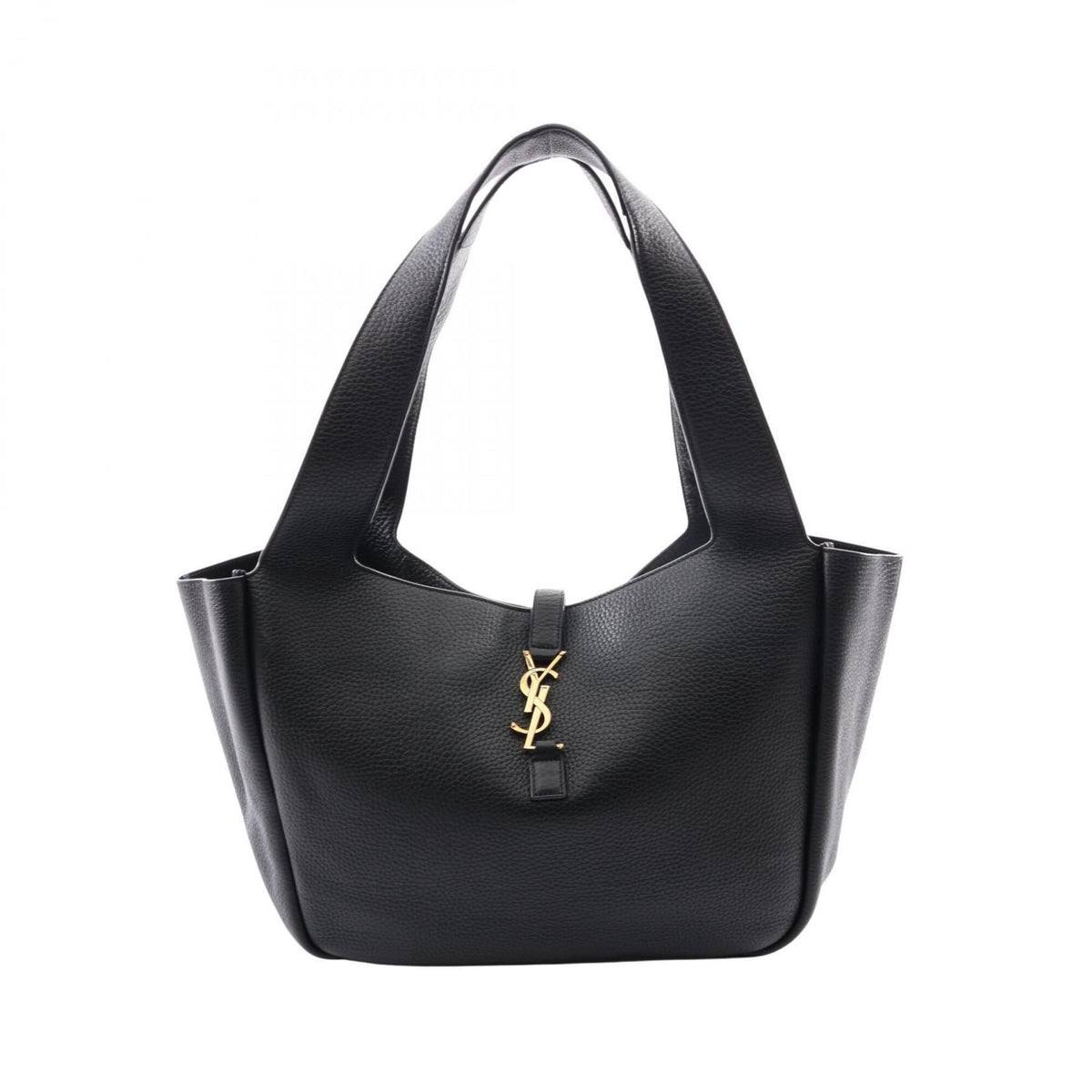 Yves Saint Laurent Black Leather Handbag Tote Bag (Pre-Owned)