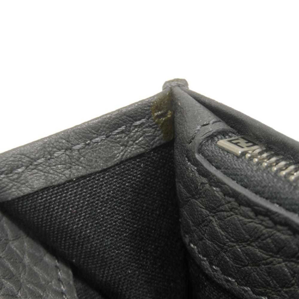 Fendi Gray Leather Long Wallet (Bi-Fold) (Pre-Owned)