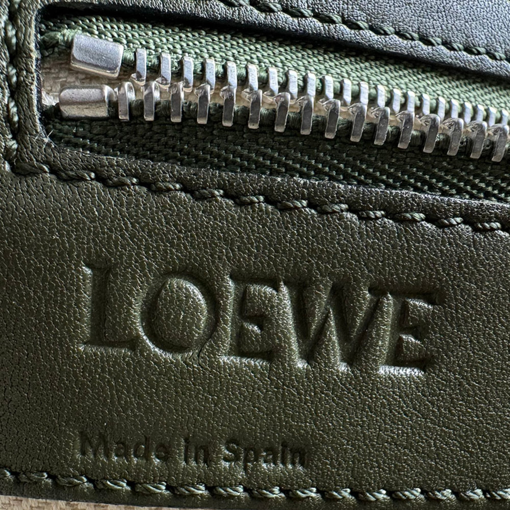 Loewe Khaki Leather Clutch Bag (Pre-Owned)