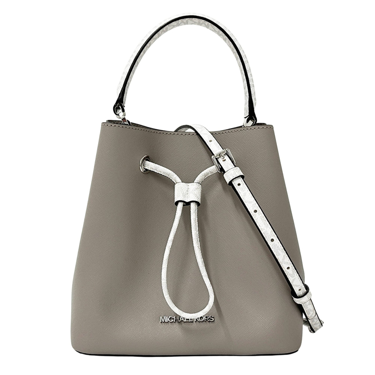 Michael Kors Gray White Leather Handbag Shoulder Bag (Pre-Owned)