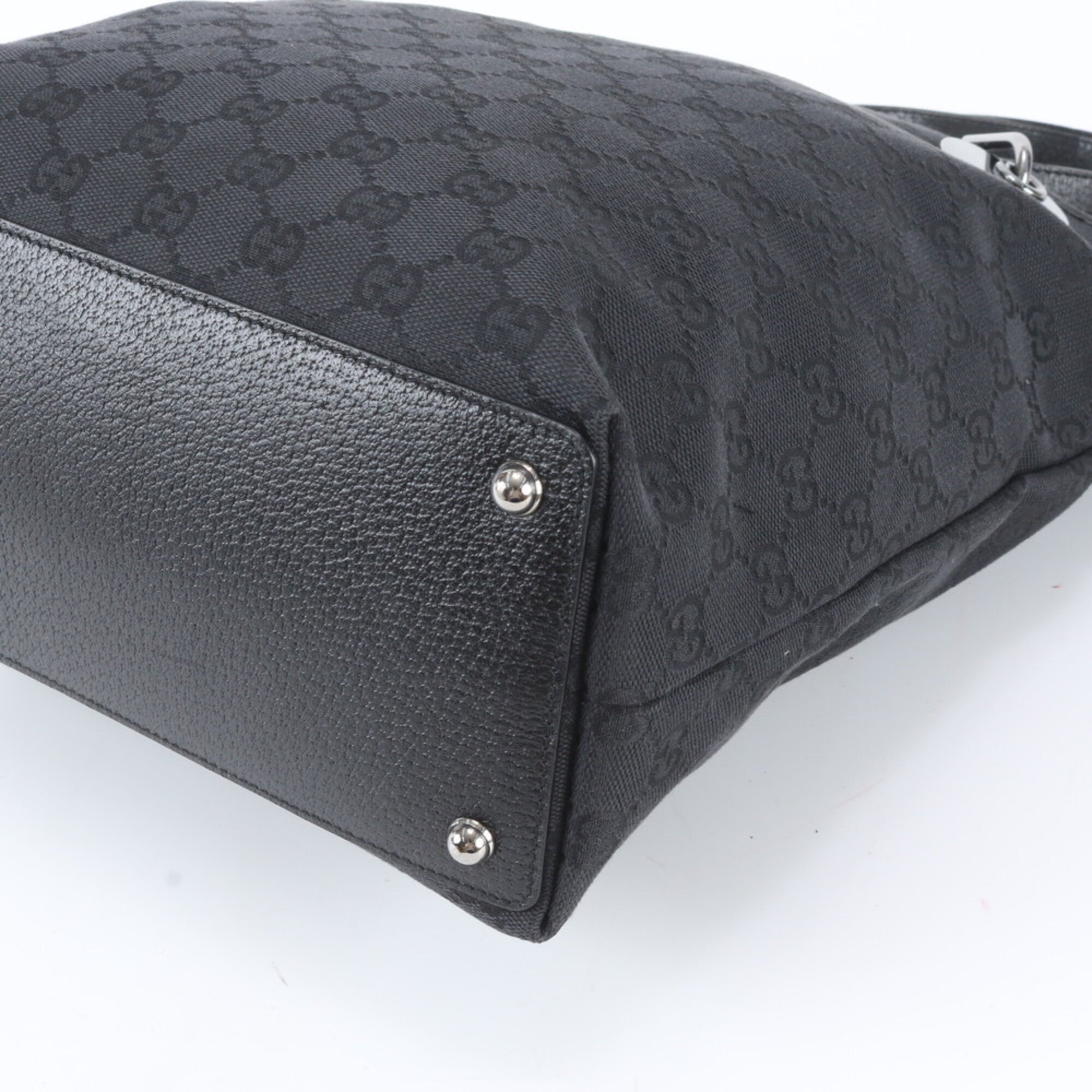 Gucci Black Gg Canvas Handbag Shoulder Bag Tote Bag (Pre-Owned)