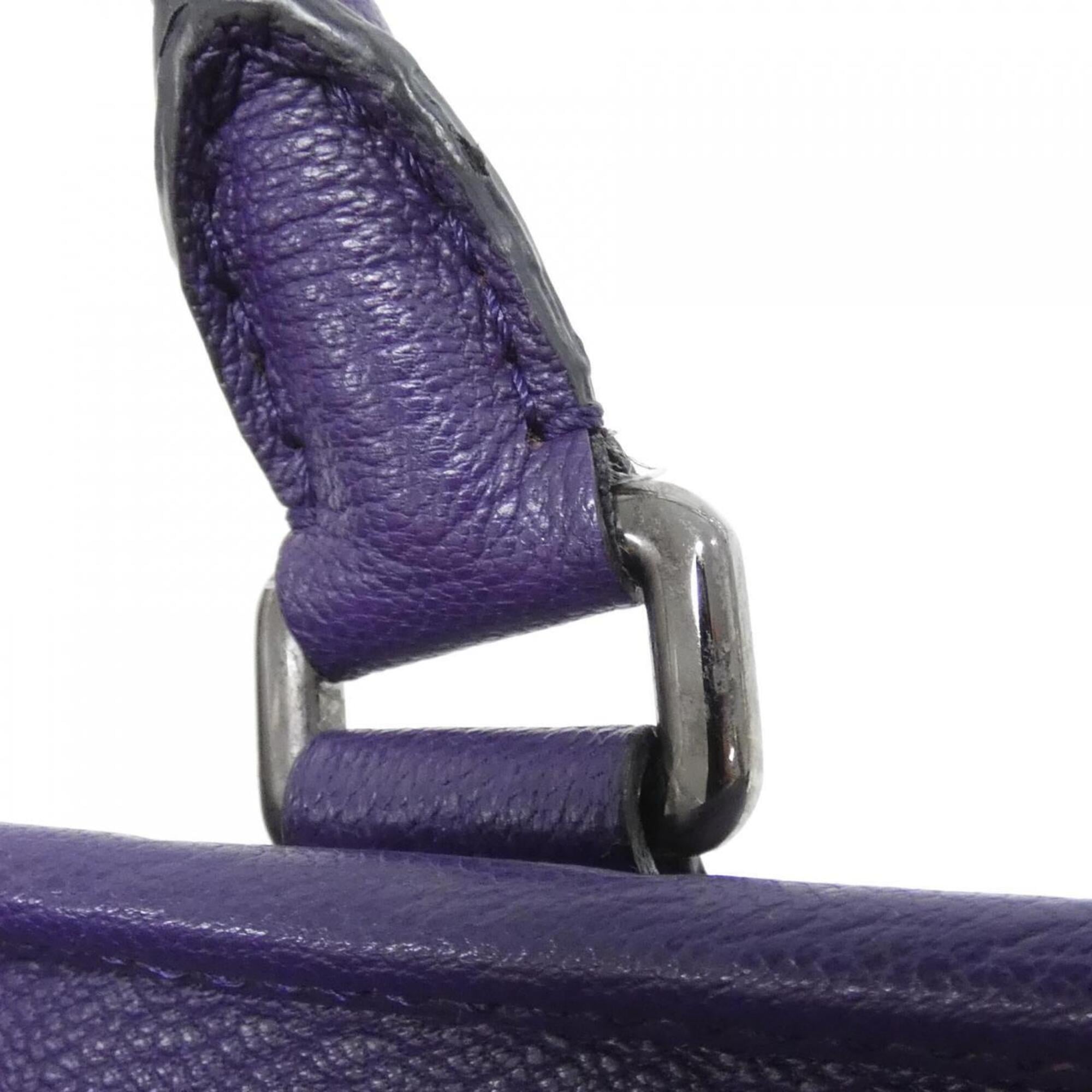 Loewe Purple Leather Handbag (Pre-Owned)