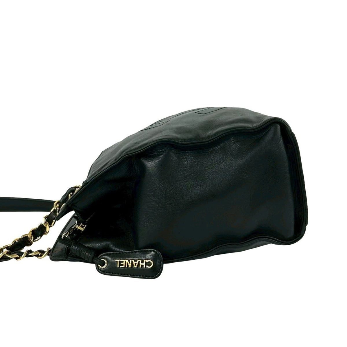 Chanel Black Leather Shoulder Bag Tote Bag (Pre-Owned)
