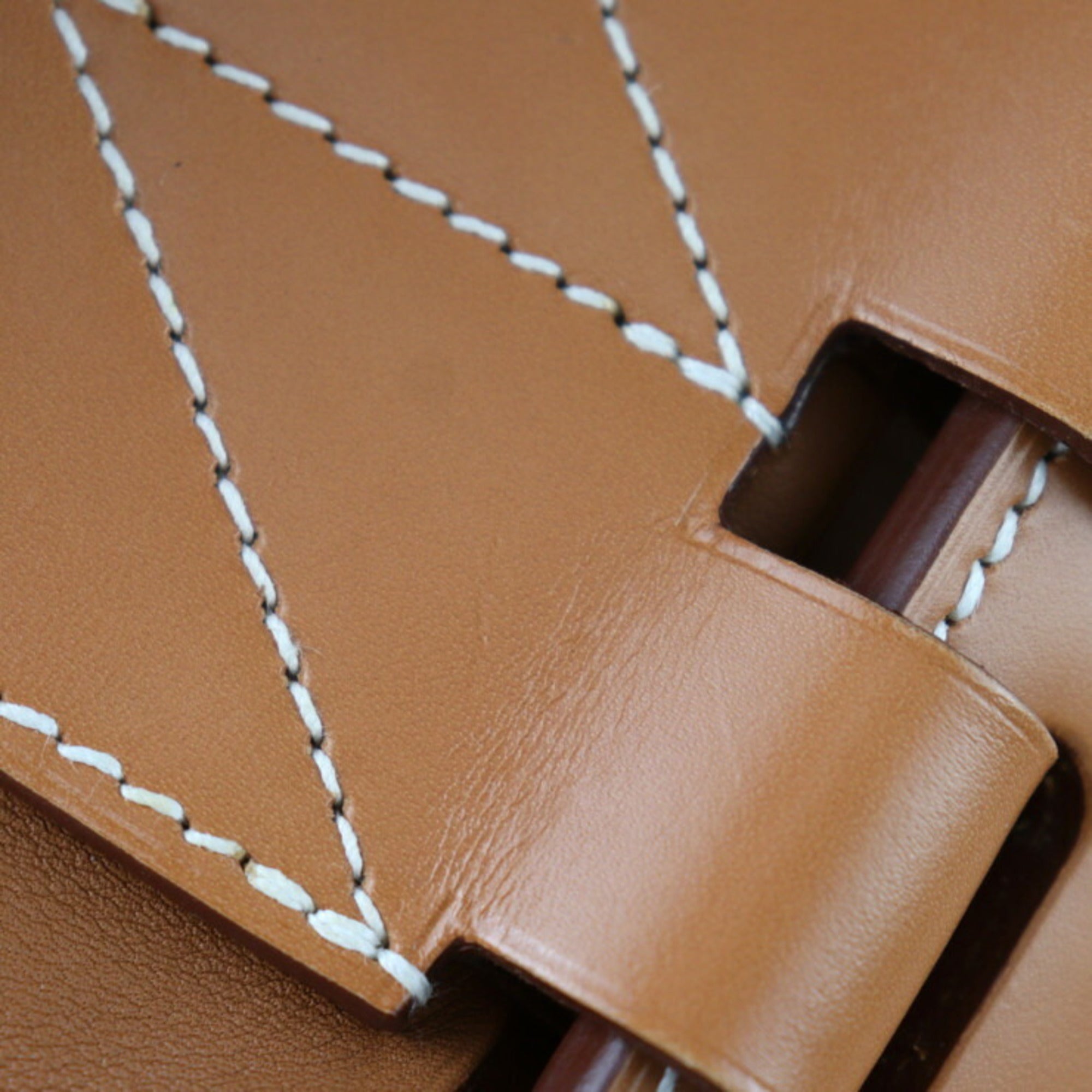 Hermes Brown Gold Taurillon Clemence Leather Swift Leather Handbag Shoulder Bag Tote Bag (Pre-Owned)