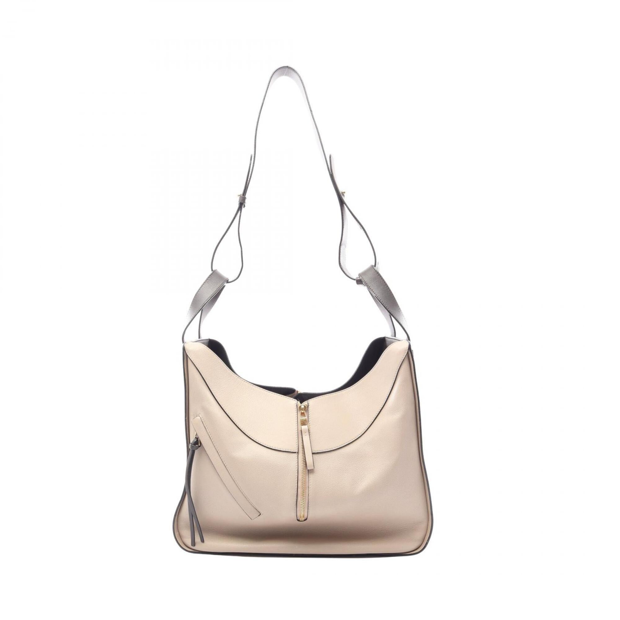 Loewe Beige Brown Gray Leather Handbag (Pre-Owned)