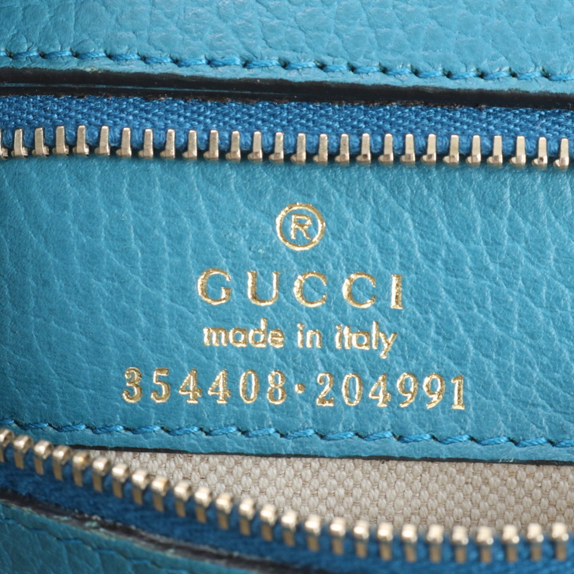 Gucci Gucci Swing Navy Leather Handbag Tote Bag (Pre-Owned)