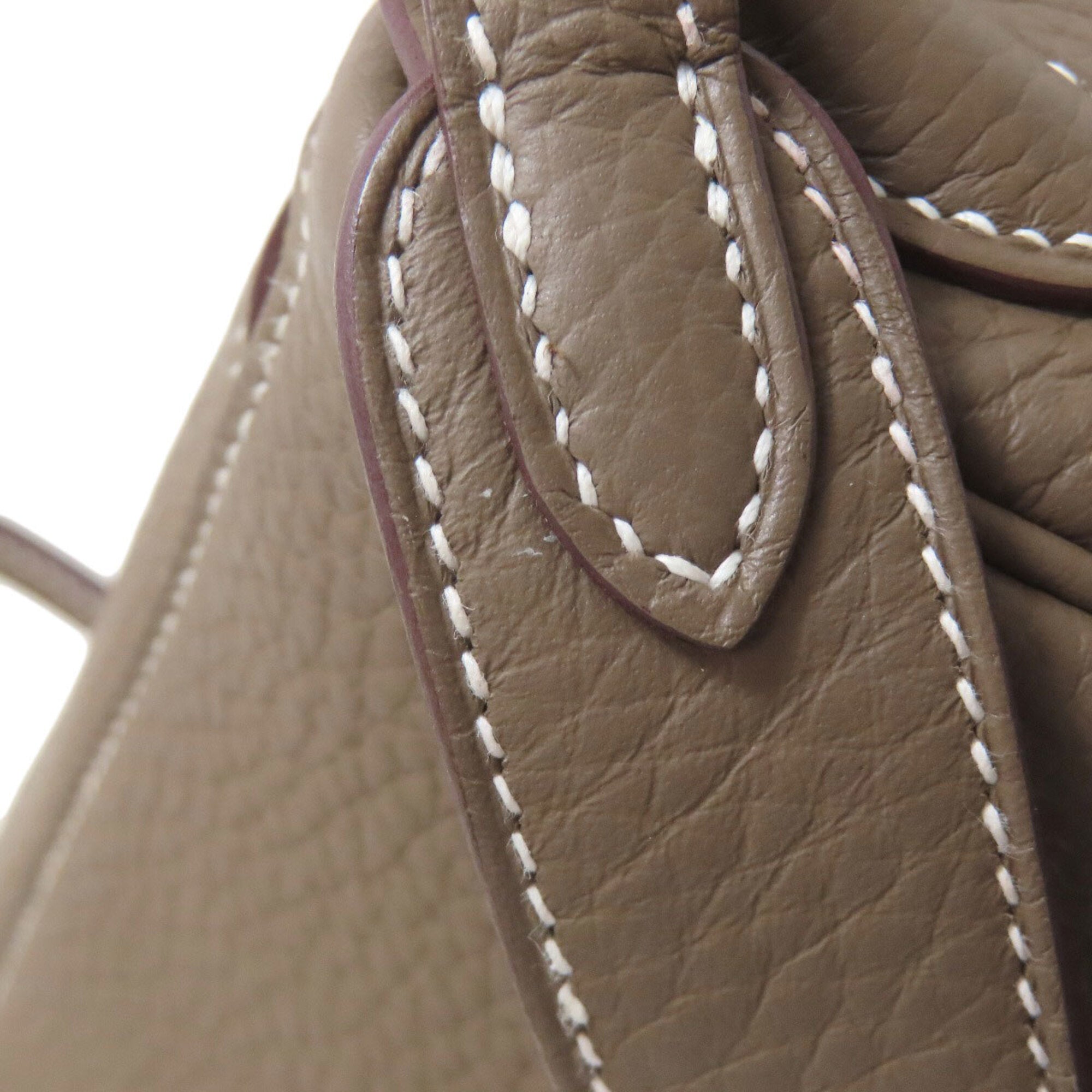 Hermes Lindy Etoupe Gray Taurillon Clemence Leather Handbag (Pre-Owned)