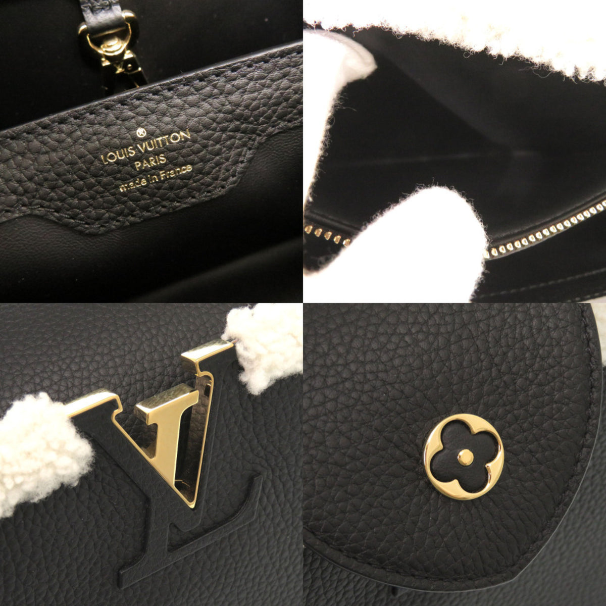 Louis Vuitton Black Leather Handbag (Pre-Owned)