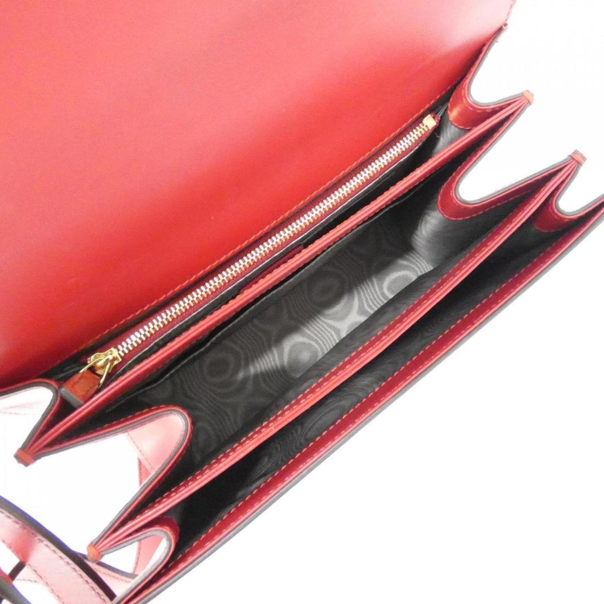 Gucci Red Color Leather Shoulder Bag (Pre-Owned)