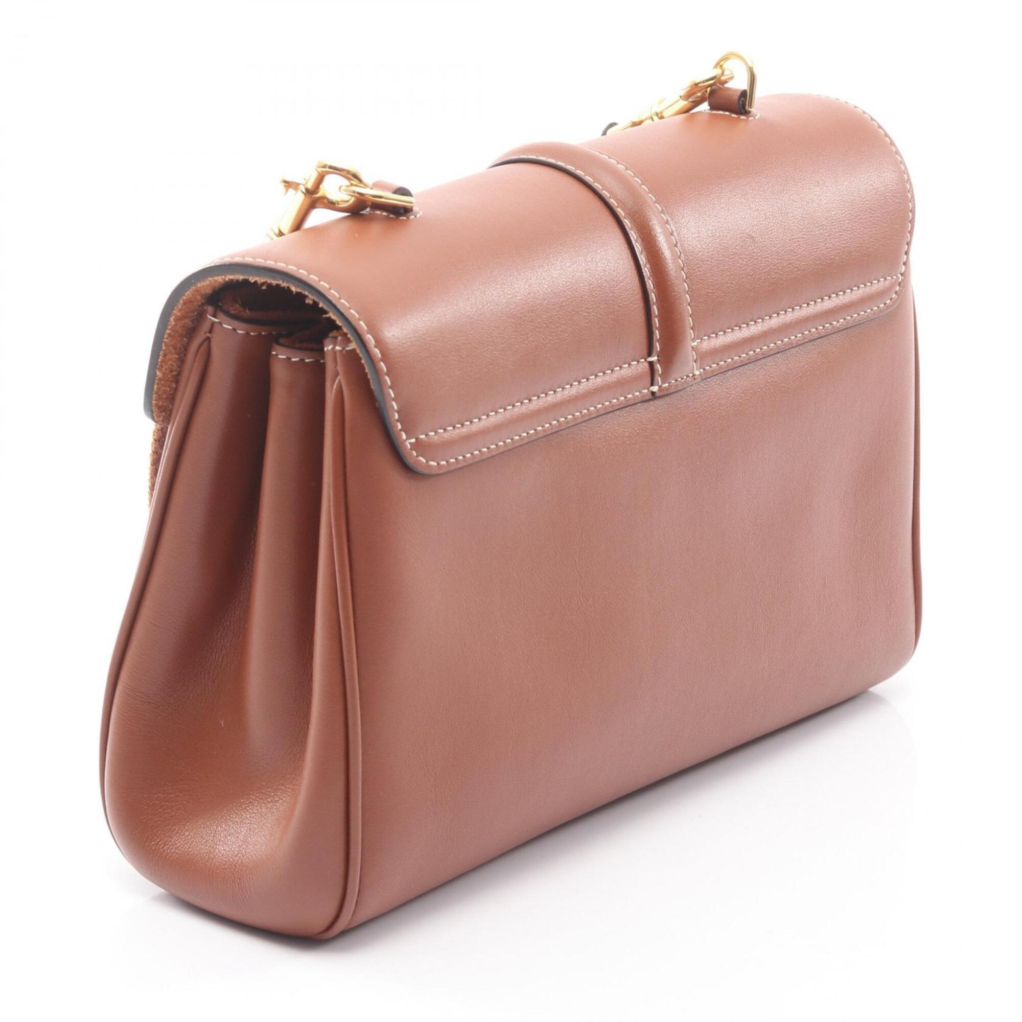 Celine Brown Leather Handbag Shoulder Bag (Pre-Owned)