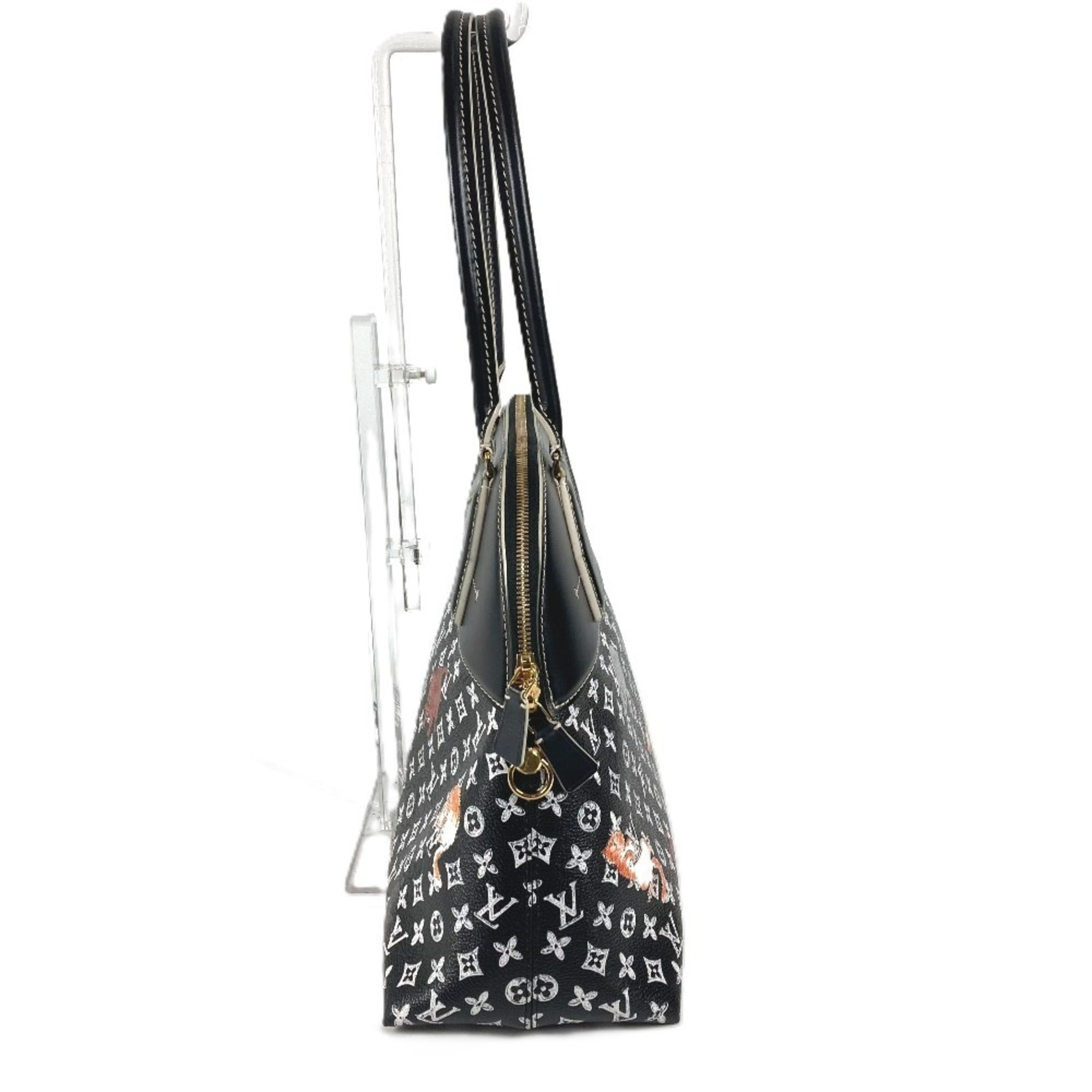 Louis Vuitton Black Noir Leather Shoulder Bag Tote Bag (Pre-Owned)