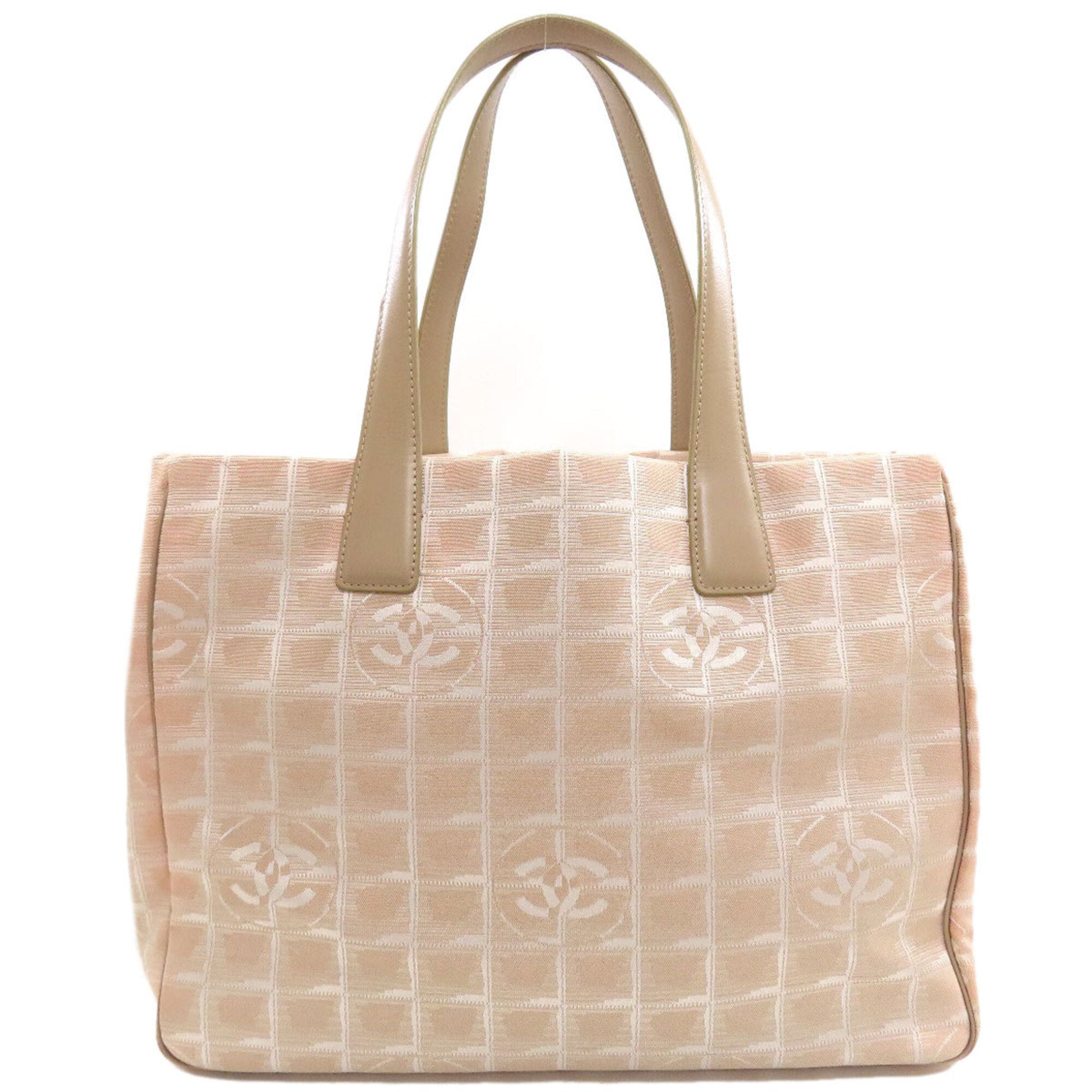 Chanel Beige Nylon Jacquard Tote Bag (Pre-Owned)
