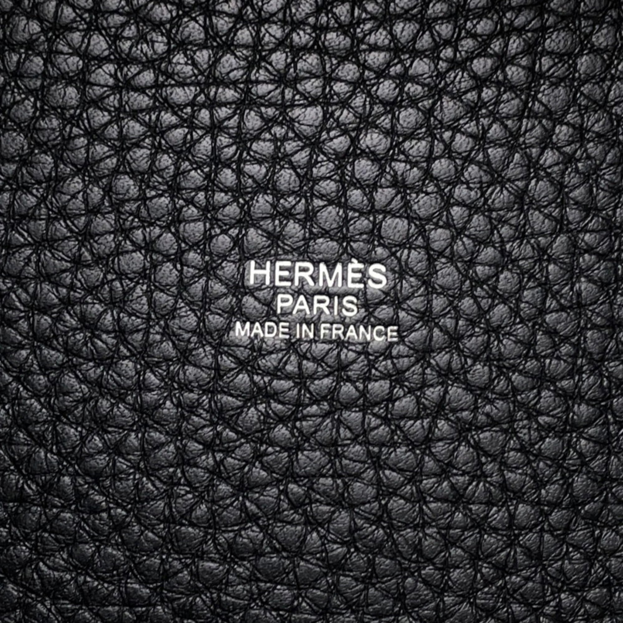 Hermes Black Taurillon Clemence Leather Handbag (Pre-Owned)