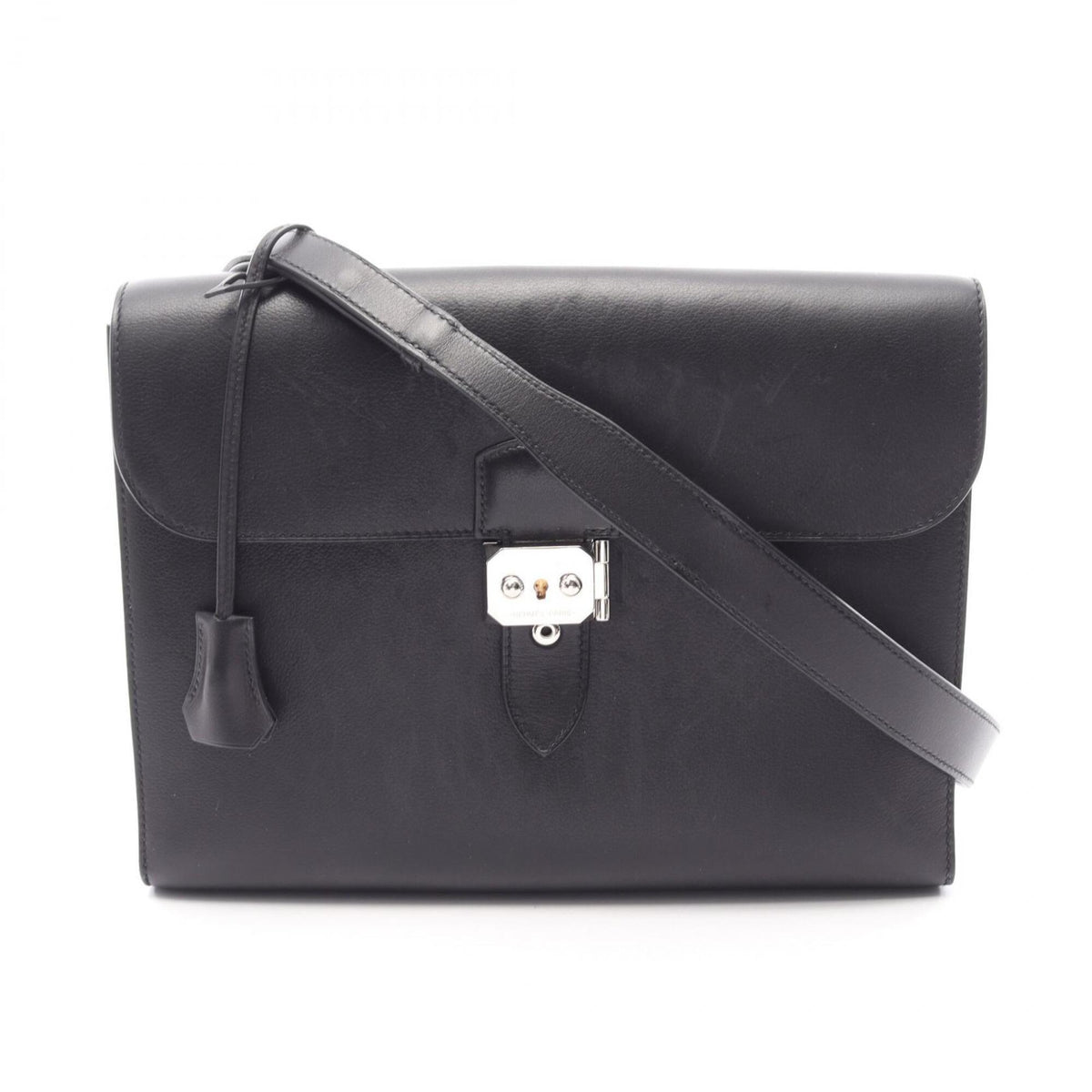 Hermes Black Leather Shoulder Bag (Pre-Owned)