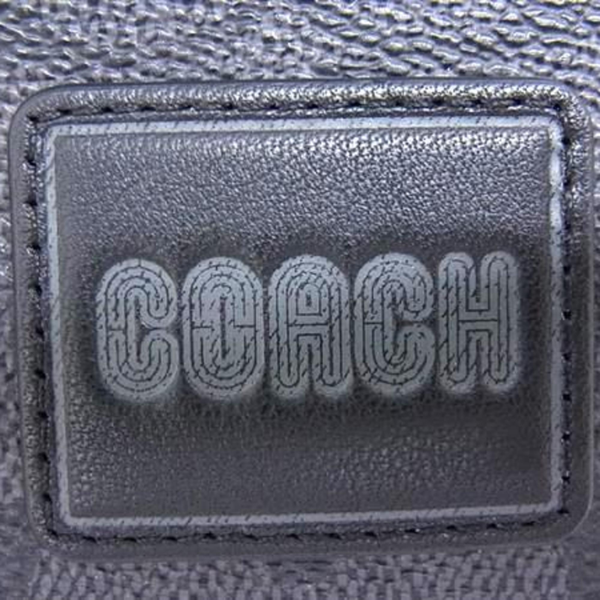 Coach Beige Black Gray White Pvc Leather Shoulder Bag (Pre-Owned)