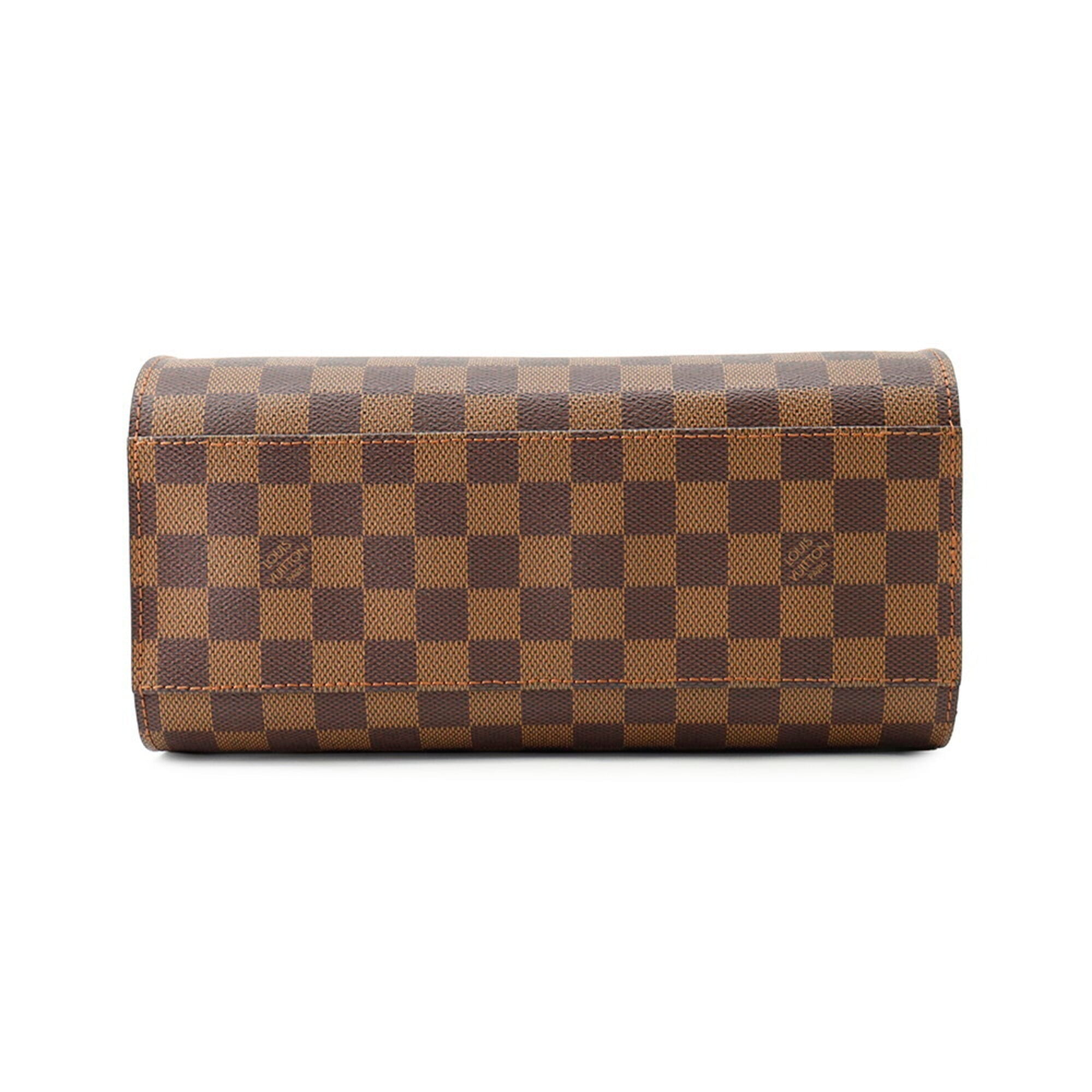 Louis Vuitton Damier Canvas Ebene Red Color Exotic Leather Handbag (Pre-Owned)