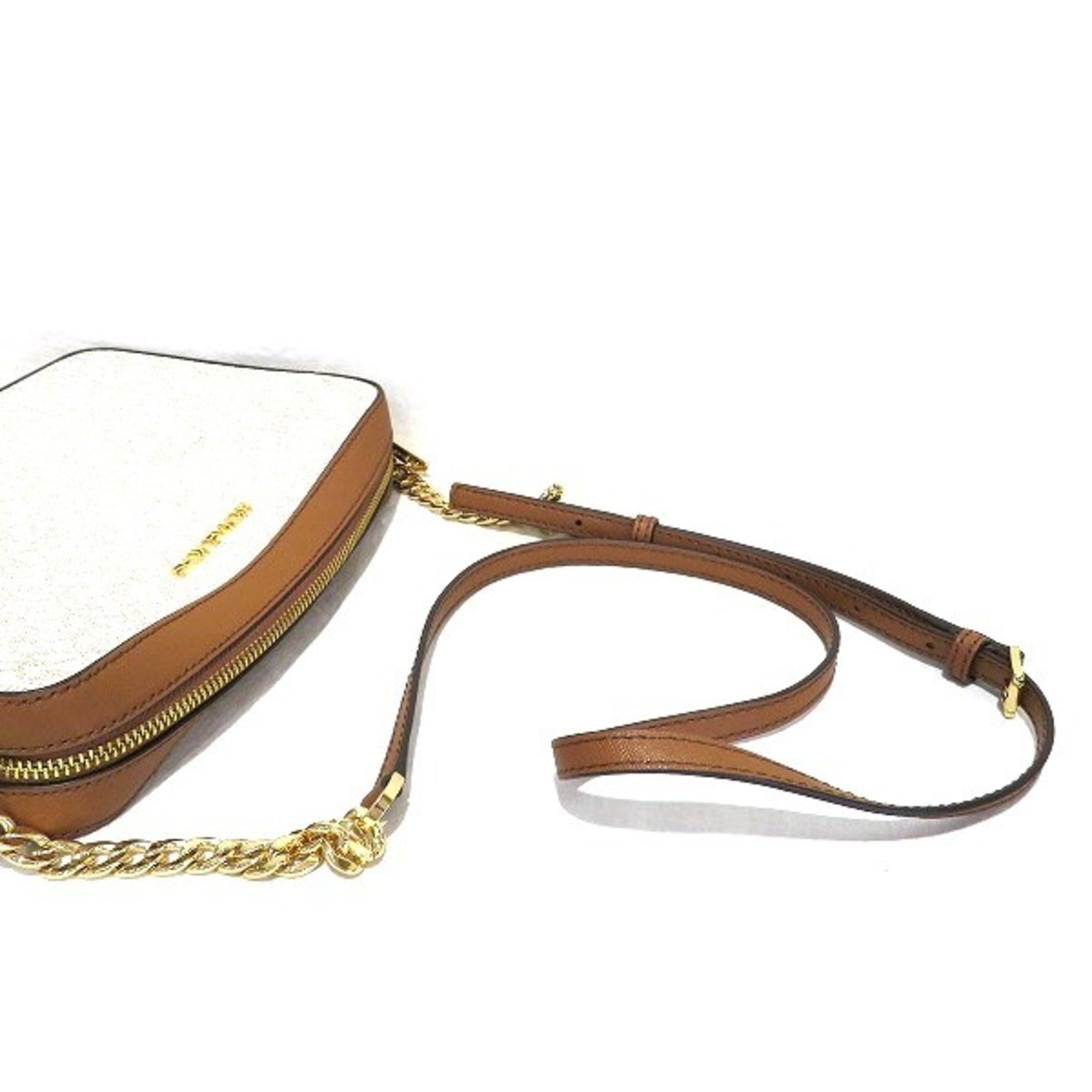 Michael Kors Brown White Pvc Shoulder Bag (Pre-Owned)